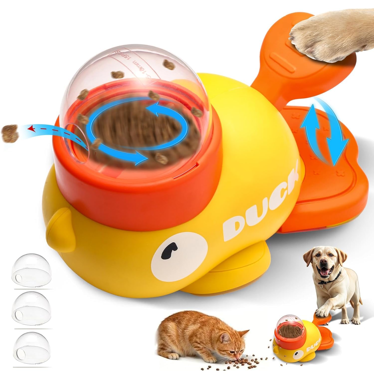 Dog Interactive Treat Dispenser Toy, Food Puzzle Slow Feeder, AntiGulping Duck Shaped Slow Feeder Dog Bowls For Healthy Eating 