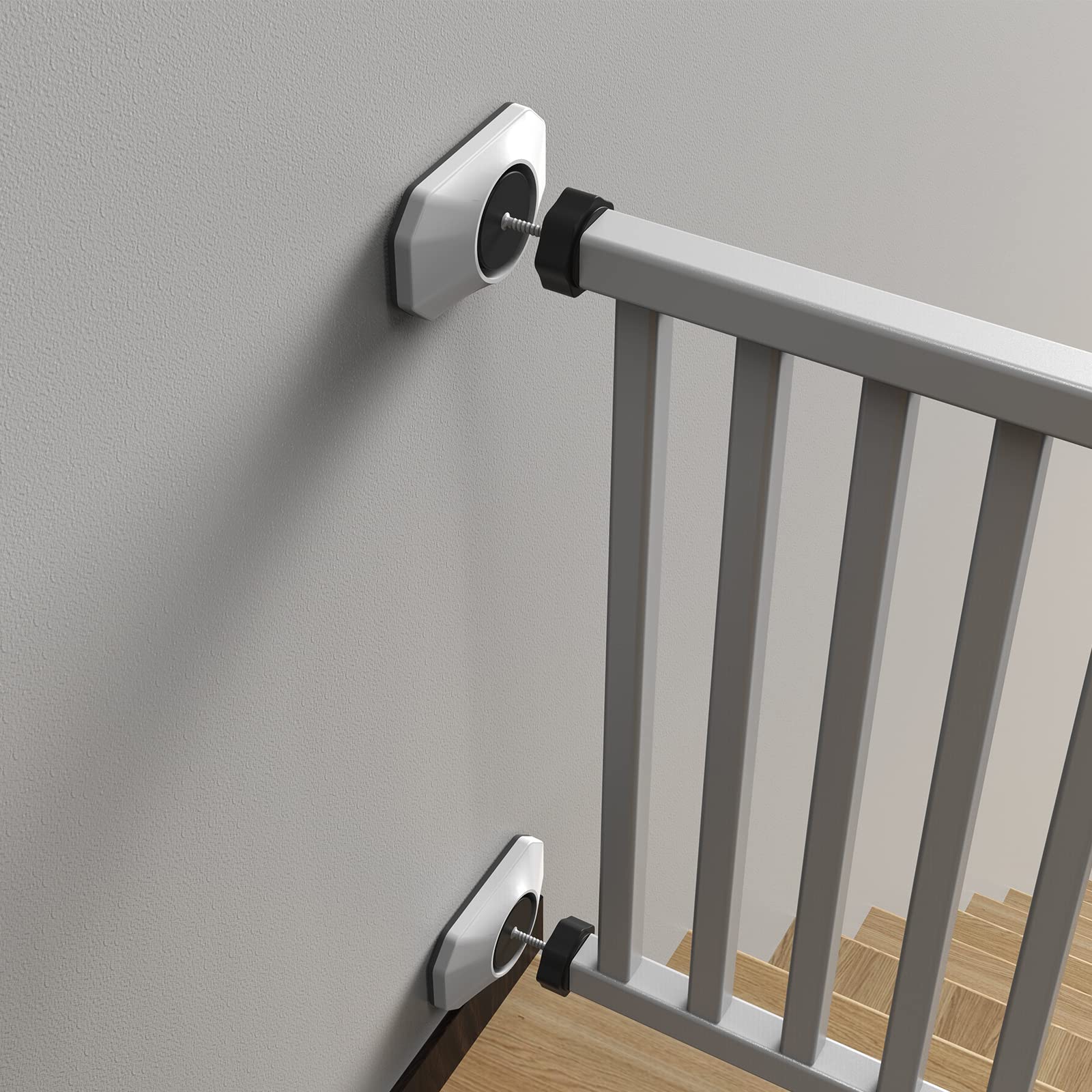 ICERO Baby Gate Wall Protector - 4-Pack White, Protects Walls & Doorways from Pet Gates, Pressure Mounted Safety for Kids & Pets