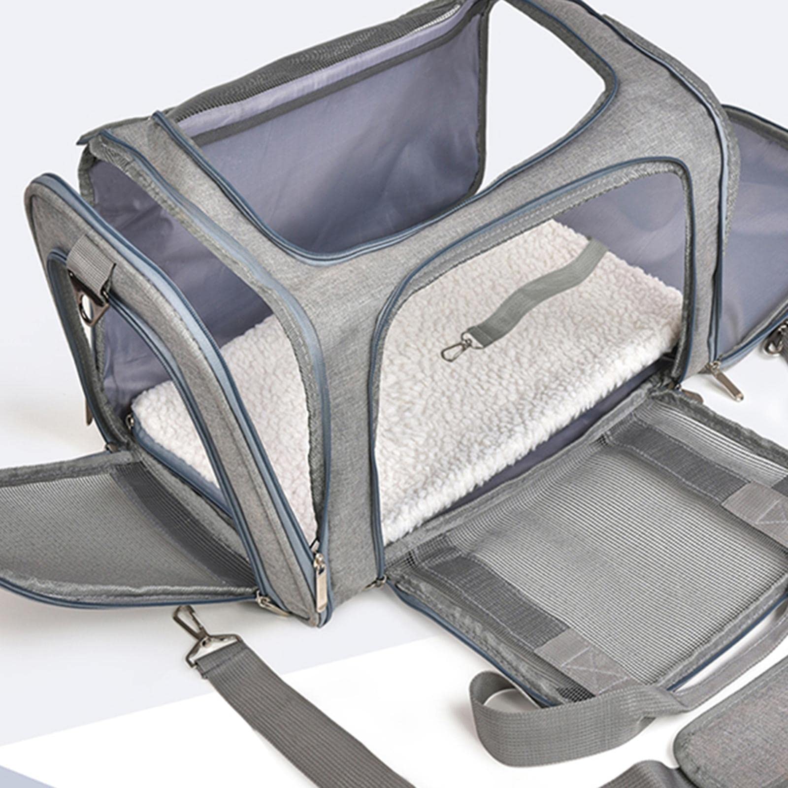 SECRET DESIRE PVC Pet Carrier Transport Box Carrying Bag Travel Bag Collapsible 51x34x33cm