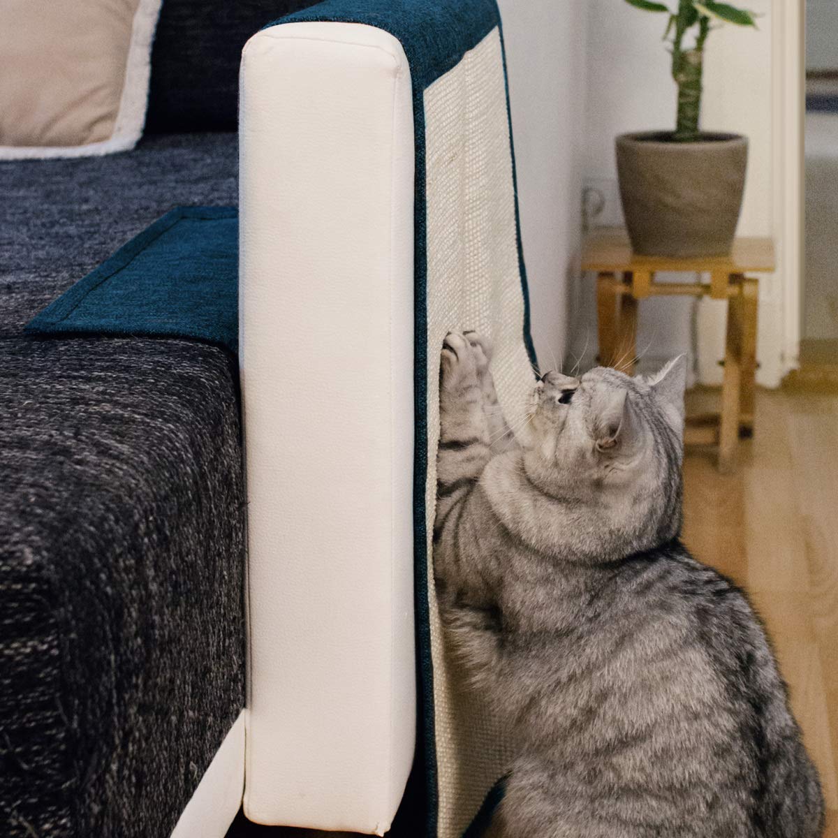 Navaris Cat Scratch Mat Sofa Protector - Natural Sisal Furniture Protector Scratching Pad For Cats - Scratch Carpet For Bed, Cha