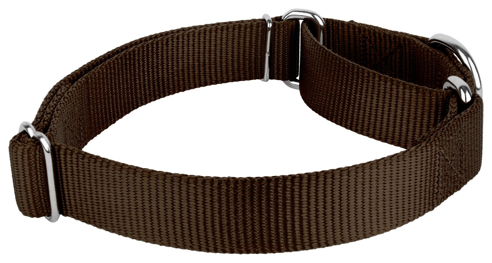 Country Brook Petz - Brown Martingale Heavy Duty Nylon Dog Collar - 21 Vibrant Color Options (1 Inch Width, Large)