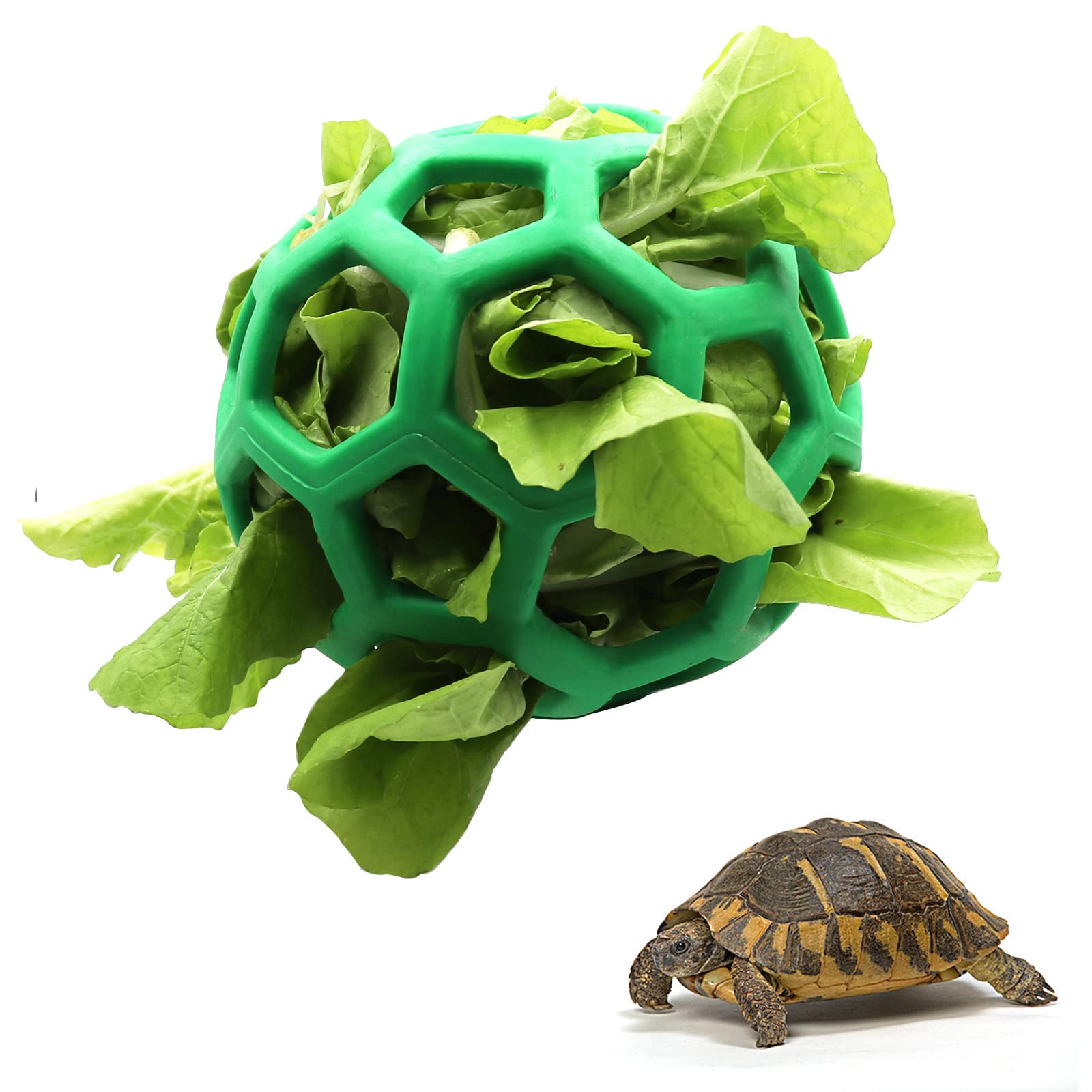 Tortoise Treat Ball Toy Hay Feeder Ball Hanging Feeding Grass Ball Fruit Vegetable Feeder Holder Foraging Toy For Small Animals 