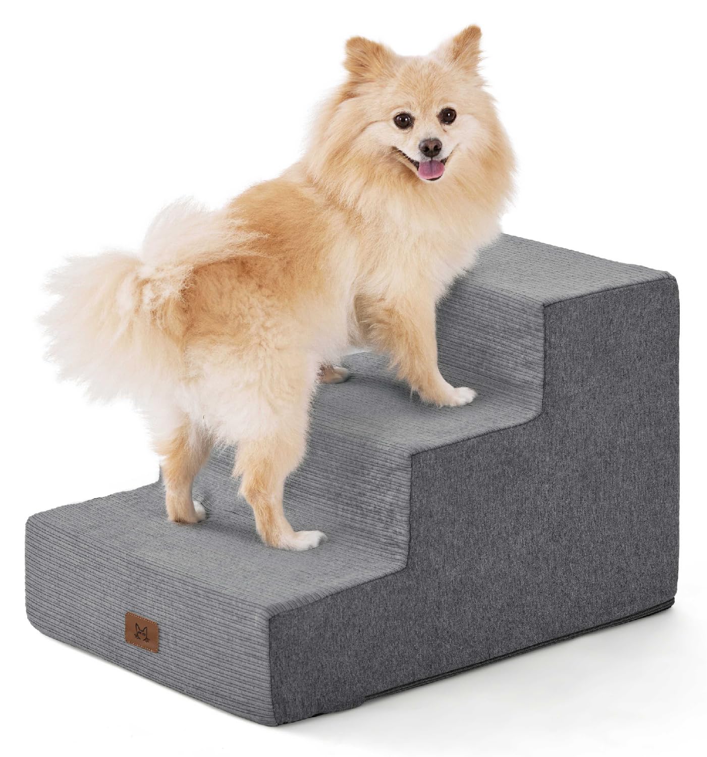 Dog Stairs for Small Dog Steps for Bed Ramps Stairs Extra Wide Steps for Bed Foam Stairs for Couch Sofa 35D Strong Support Pet S