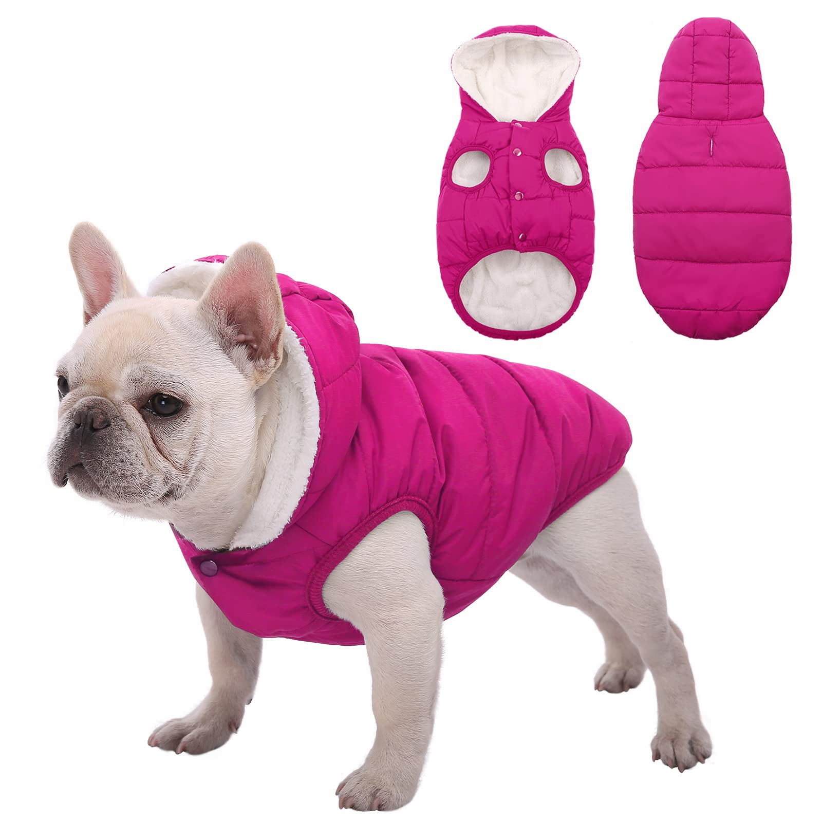 Fleece Hoodie, Windproof Waterproof Coat, Winter Warm Jacket, Cold Weather Pet Apparel Clothes Vest For Small Medium Large Dogs