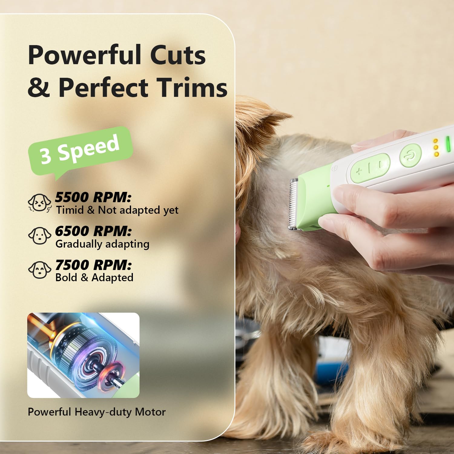 Fuzzyfix Dog Grooming Kit, 4 In 1 Quiet Pet Clippers For Grooming Supplies, Cordless Dog Paw Trimmer Dog Nail Grinder, Professio