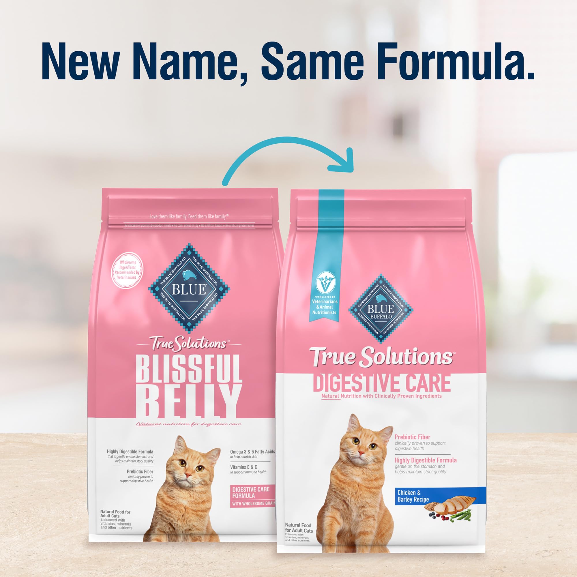 Blue Buffalo True Solutions Blissful Belly Digestive Care Natural Dry Food for Adult Cats, Chicken, 11-lb. Bag