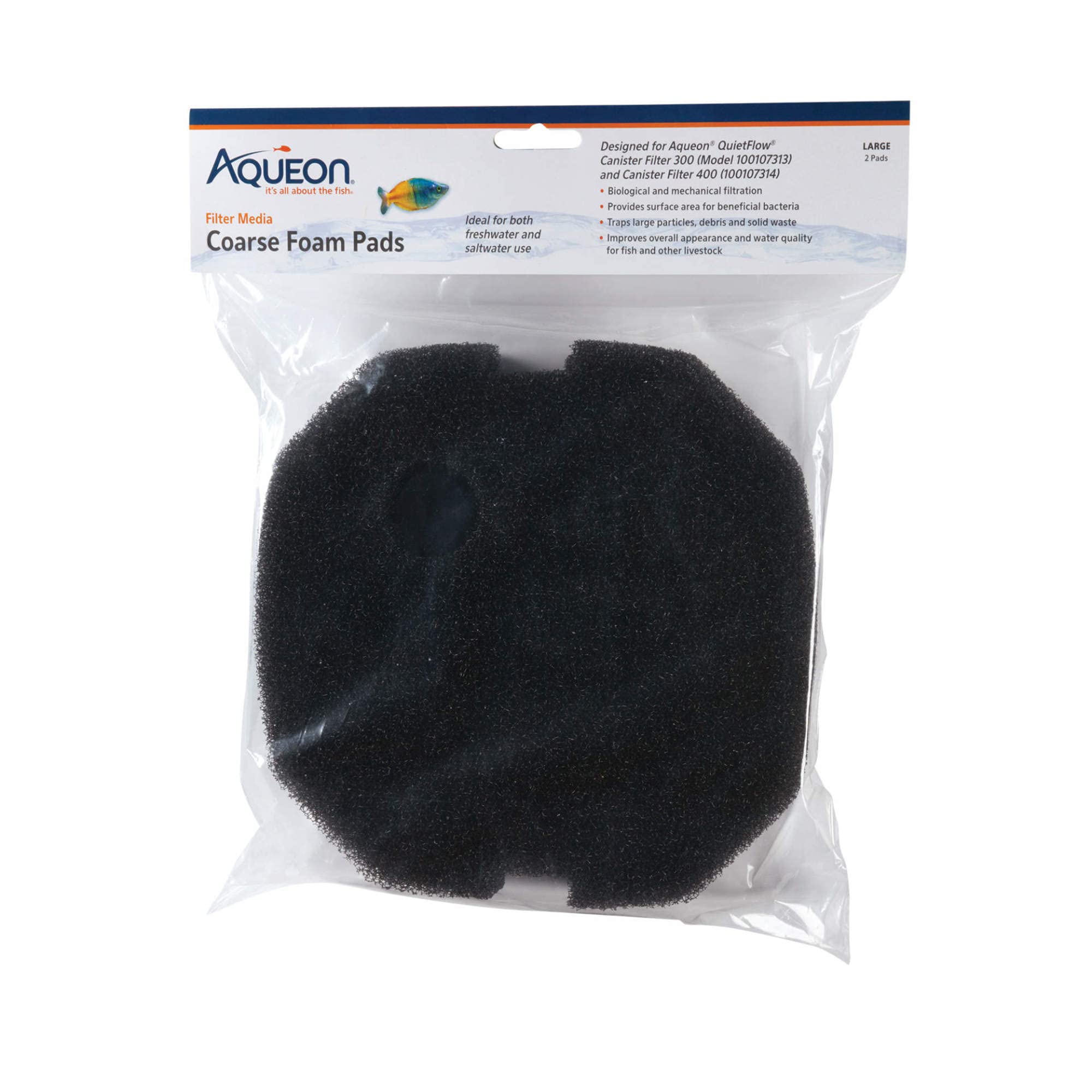 Aqueon 4 Pack Of Quietflow Coarse Foam Pads, Mediumlarge