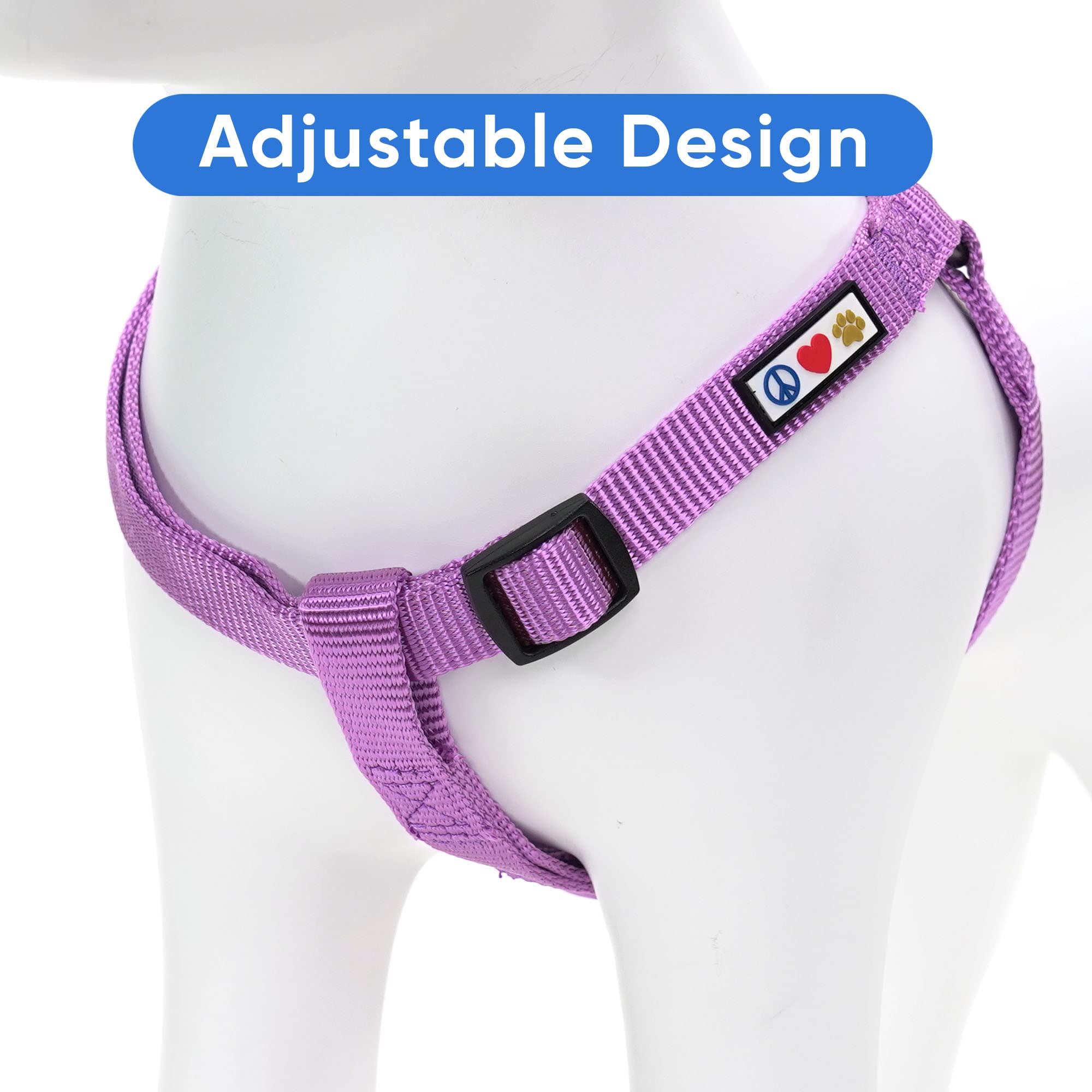 Pawtitas Medium Dog Harness Adjustable Dog Harness No Pull Harness for Dogs Solid Color M Orchid Purple Harness