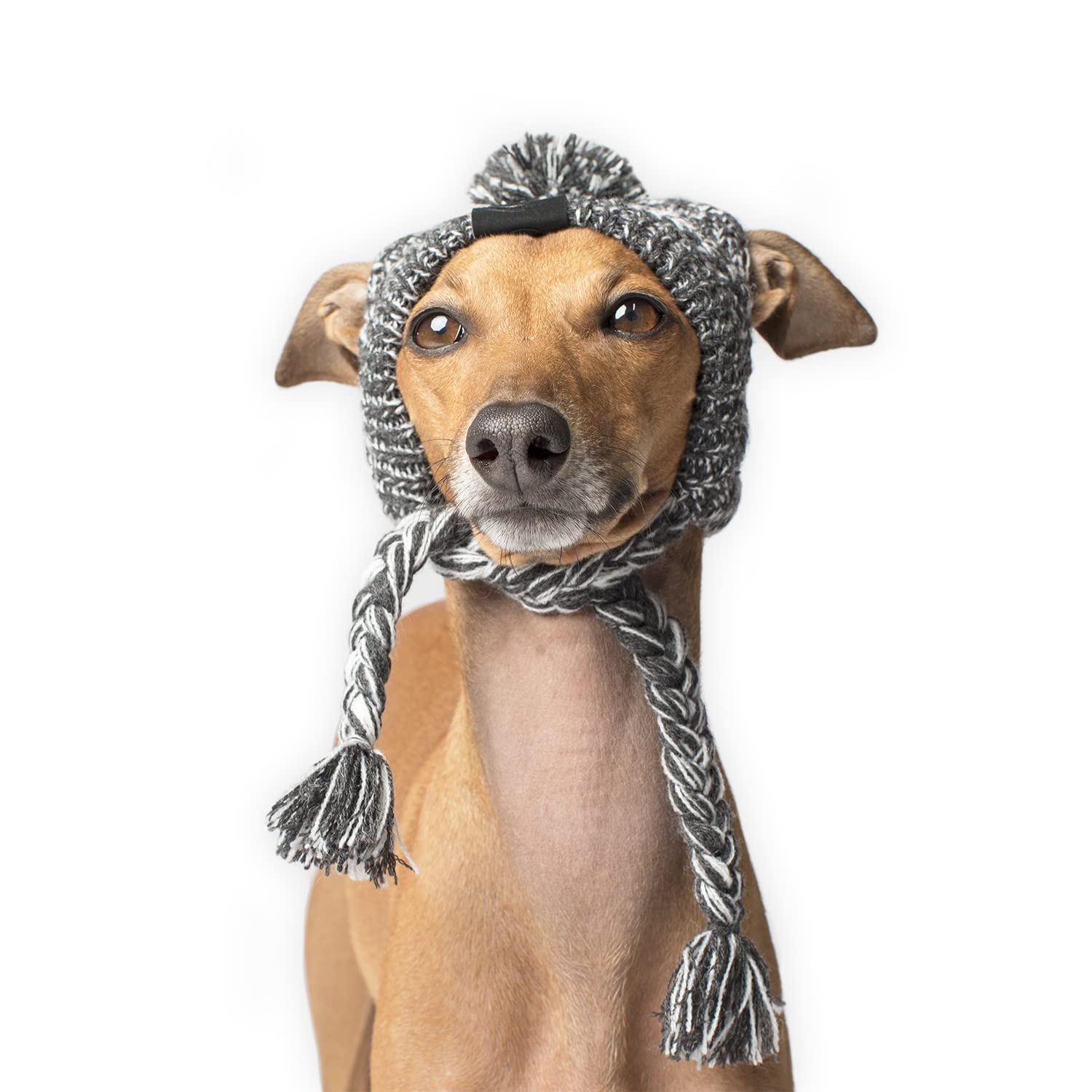 Canada Pooch Pom Pom Winter Dog Protection Hat - Knitted Warm Dog Beanie | Cozy Dog Cap With Tassel, Keeps Dogs Comfy On Cold Days, Breathable Ear Slits, Great For Dogs Pink/S