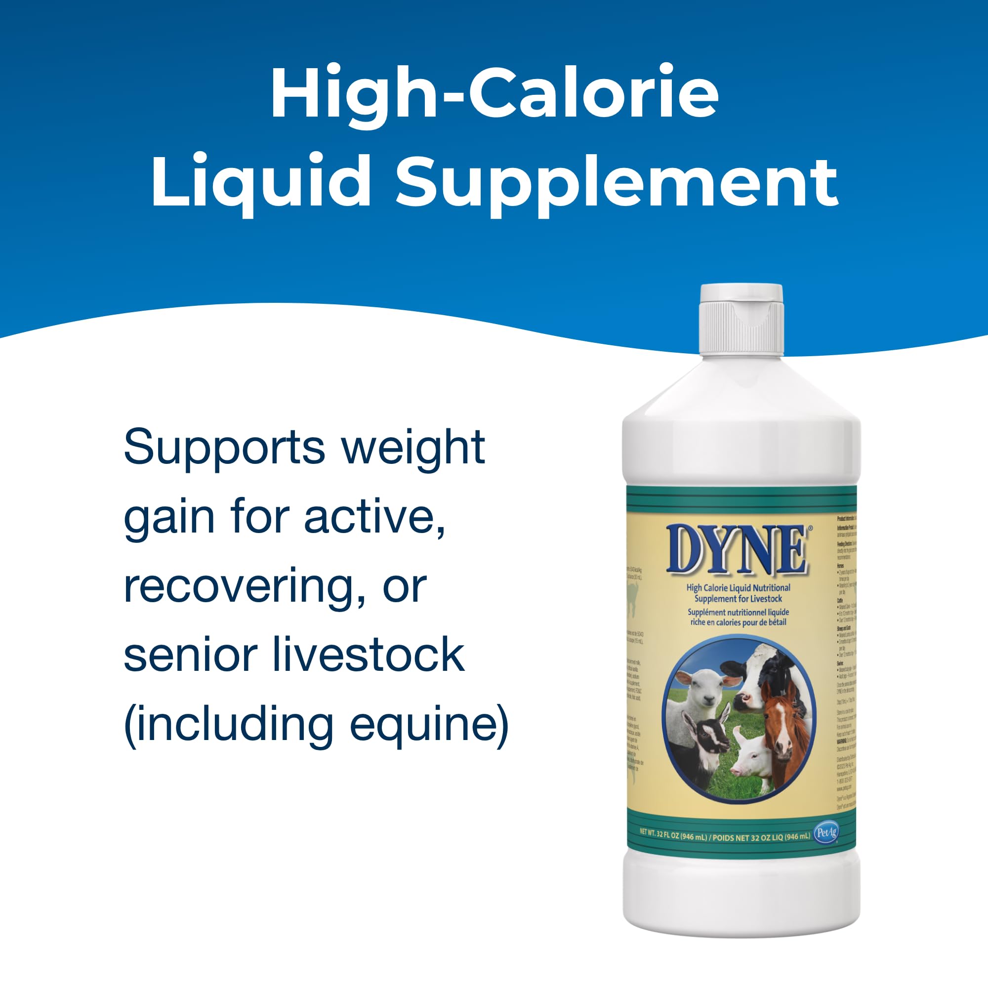 PetAg Dyne High Calorie Liquid for Livestock, 32 oz