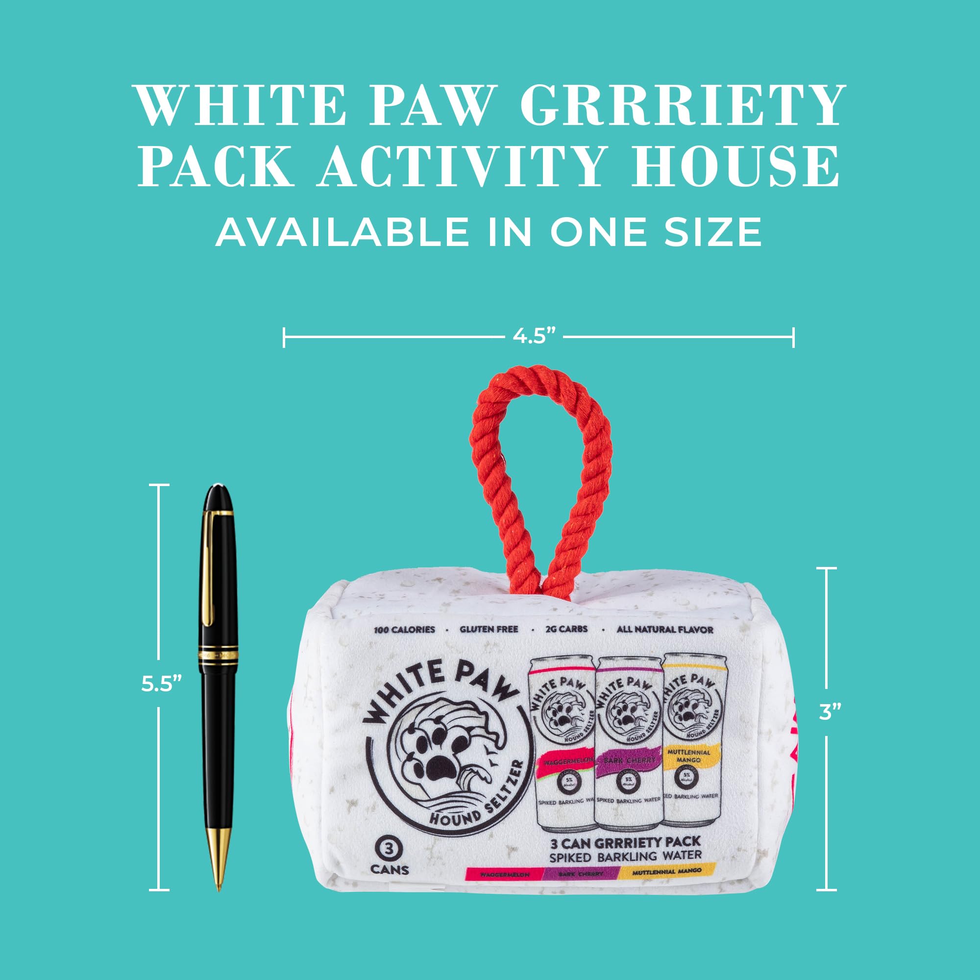 Haute Diggity Dog White Paw Grrriety Pack Activity House, Plush Designer Dog Toys With Interactive Squeaker, Stimulating Pet Enr