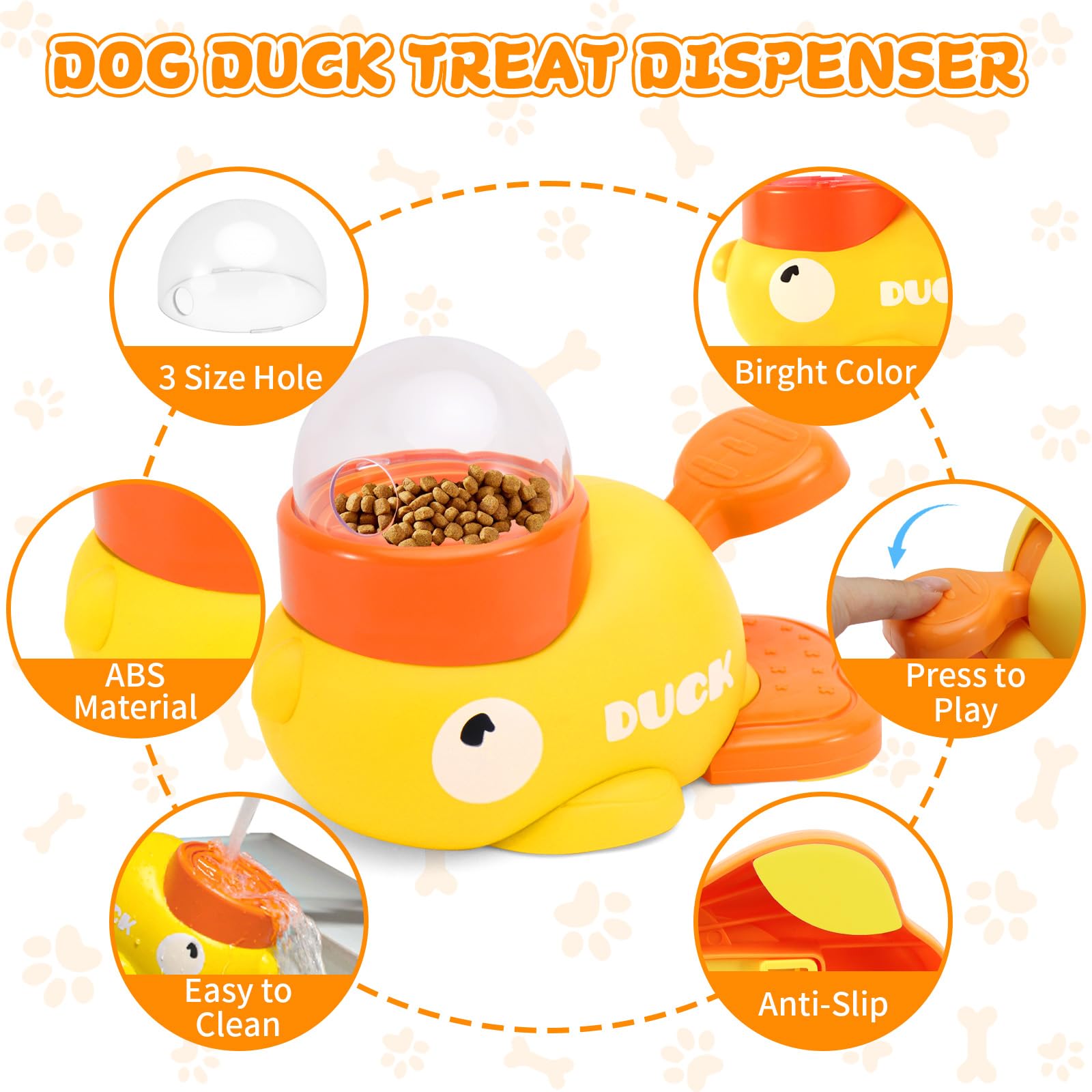VOXGET Interactive Treat Dispenser Dog Toy, Duck Puzzle Treat Toy for Small Large Smart Cats Dogs IQ Training and Mental Stimula