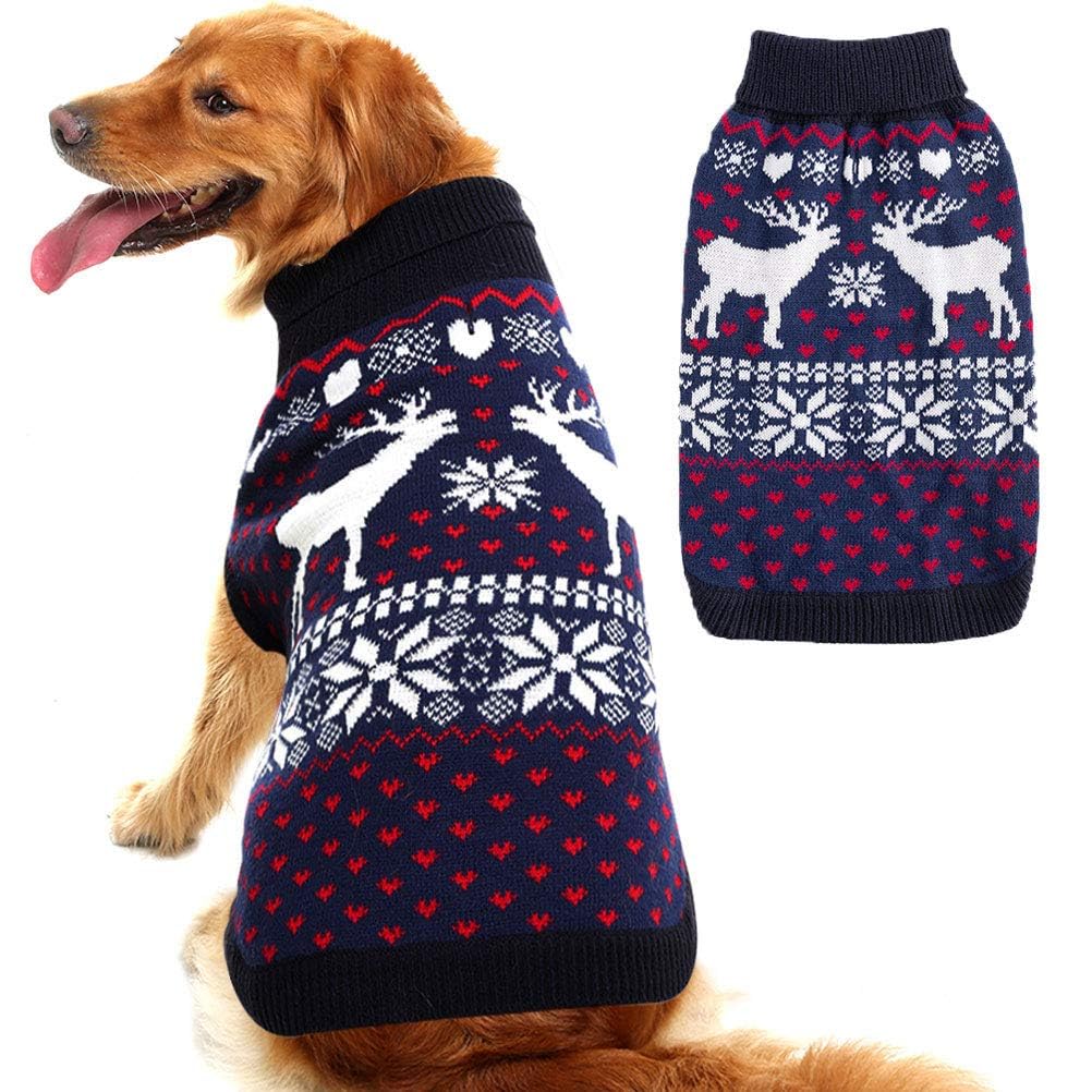 Scenereal Dog Sweater For Medium Size Dog Girls Boys, Turtleneck Pullover Winter Dog Clothes, Christmas Dog Outfits, Pet Sweatsh