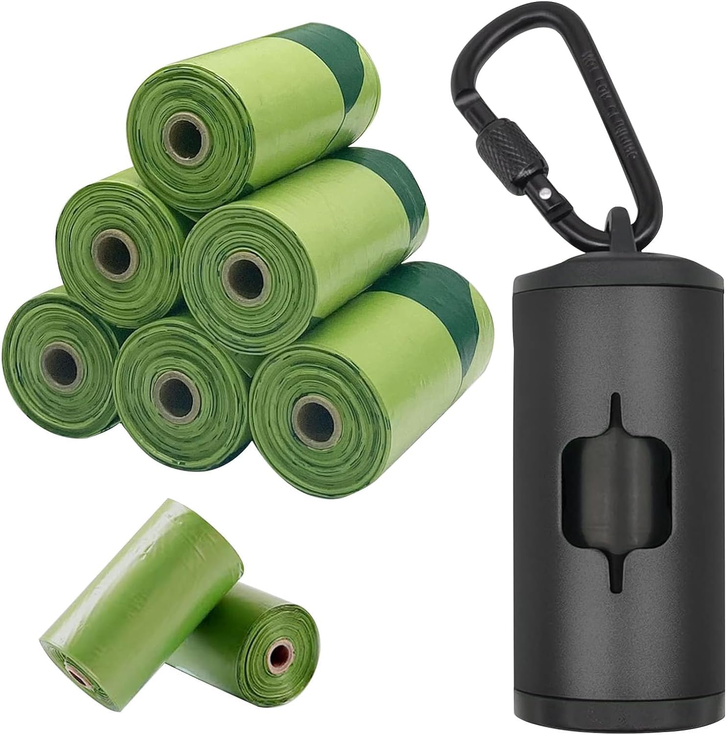 Shaouman Metal Dog Poop Bags Holder Aluminum Poo Bags Dispenser With Pet Waste Bags 3 Leash Clasp And Elastic Rope For Used Bags(1 Holder 135 Bags,Black)