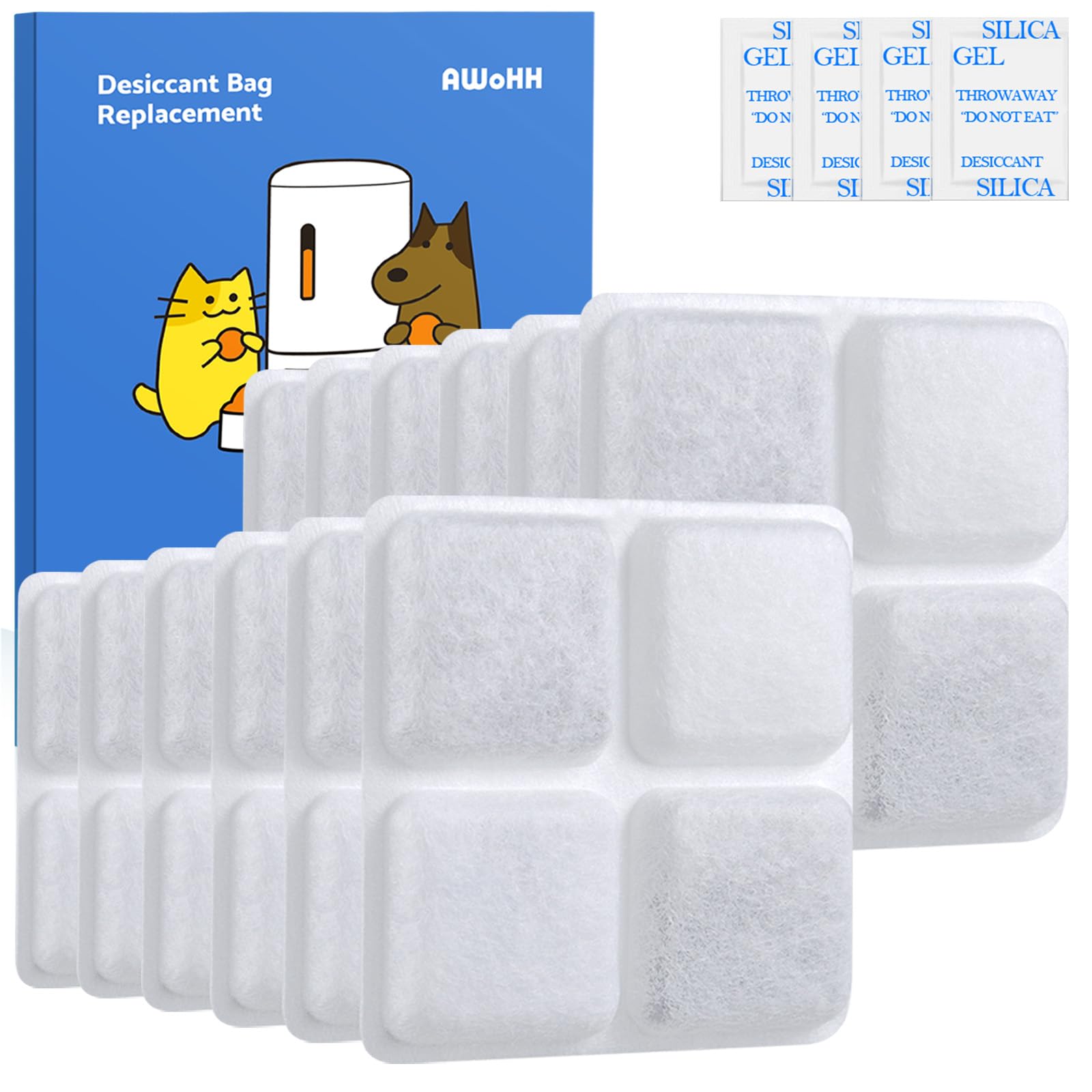 12-Pack 2025 NEW Pet Food Desiccant Bag,Compatible with Petlibro Automatic Cat dog Feeders,Pet libro Desiccant Bag Replacement f