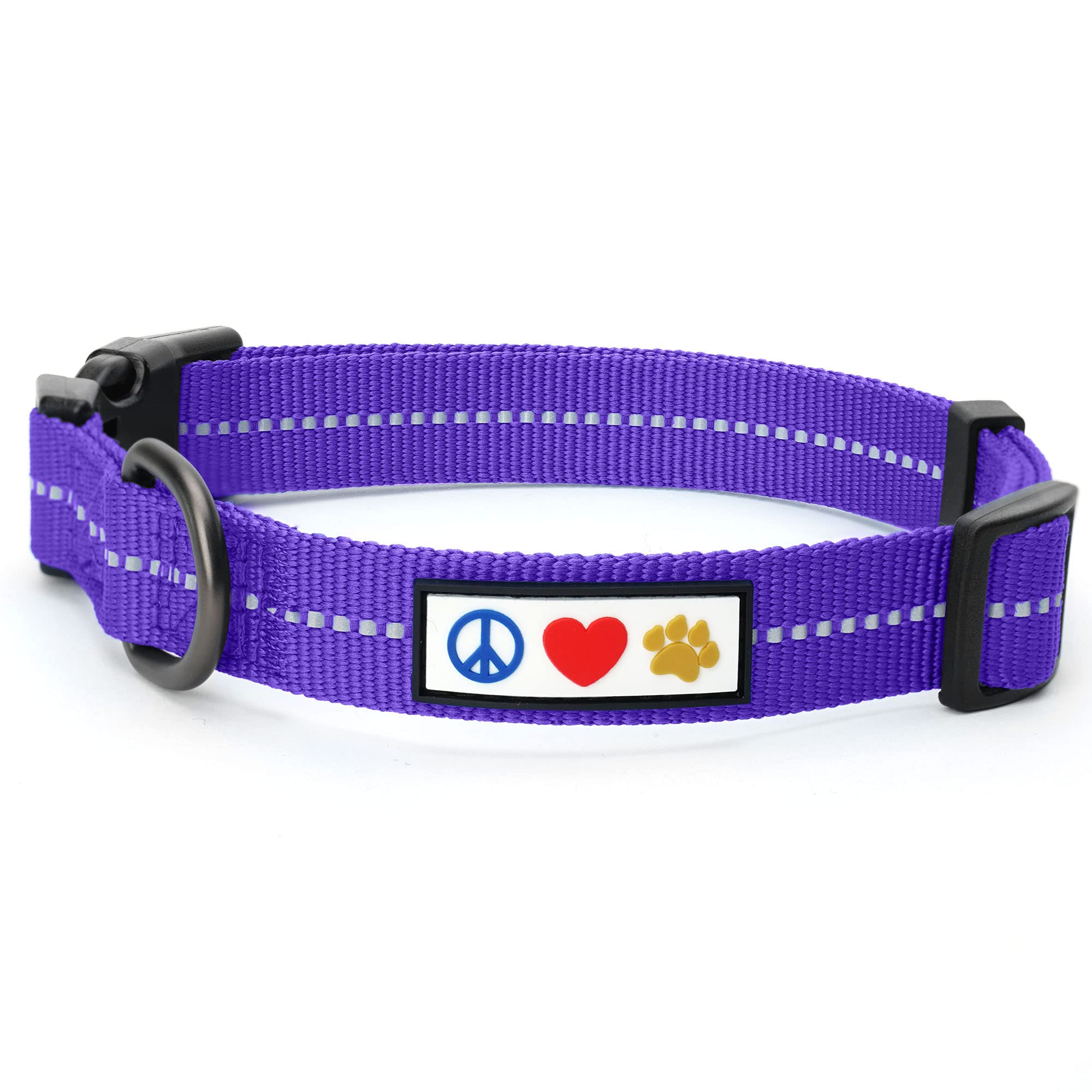 Pawtitas Recycled Dog Collar With Reflective Stitched Puppy Collar Made From Plastic Bottles Collected From Oceans Extra Small P