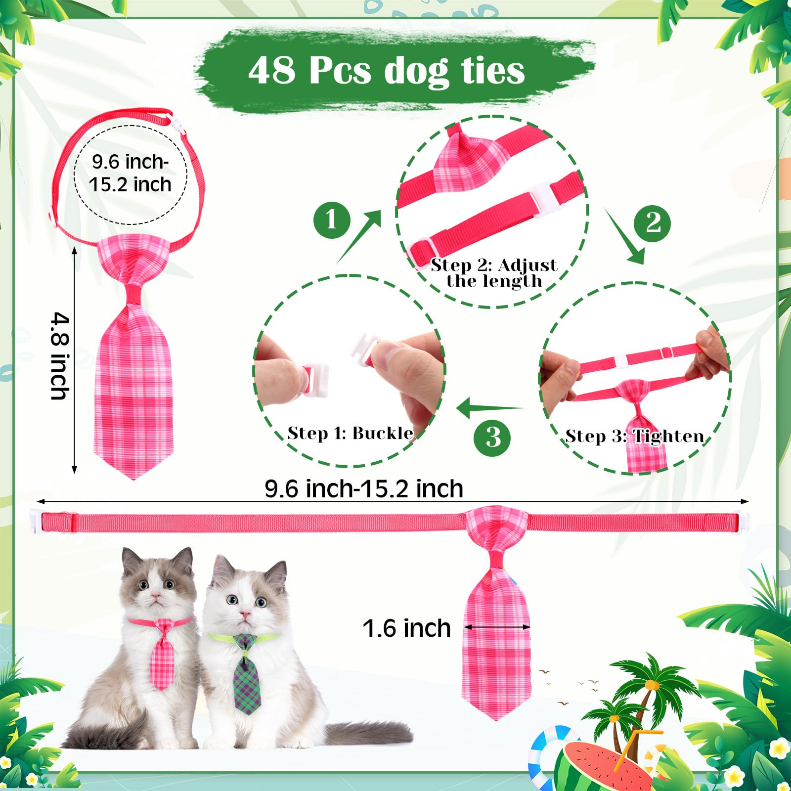 Reginary 108 Pcs Dog Bandanas Bow Tie Set Bulk Pet Triangle Scarf Plaid Pattern Pets Kerchief Adjustable Washable Bibs Neck Coll