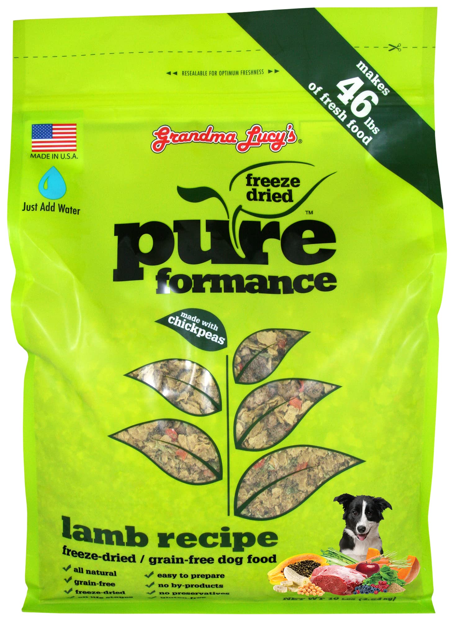 GRANDMA LUCYS 844214 Pureformance Grain Free Lamb Food for Dogs, 10-Pound