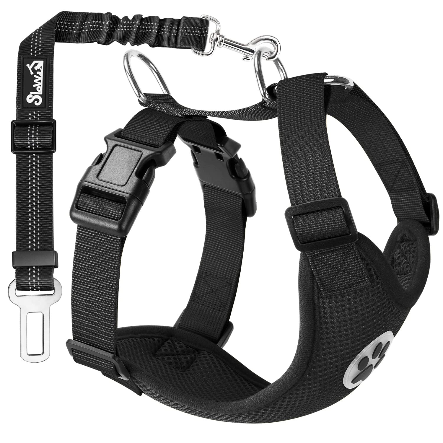 Lukovee Dog Seat Belt - Adjustable Dog Car Harness For Large, Medium & Small Dogs, Soft Padded & Breathable Mesh Dog Seatbelt Wi