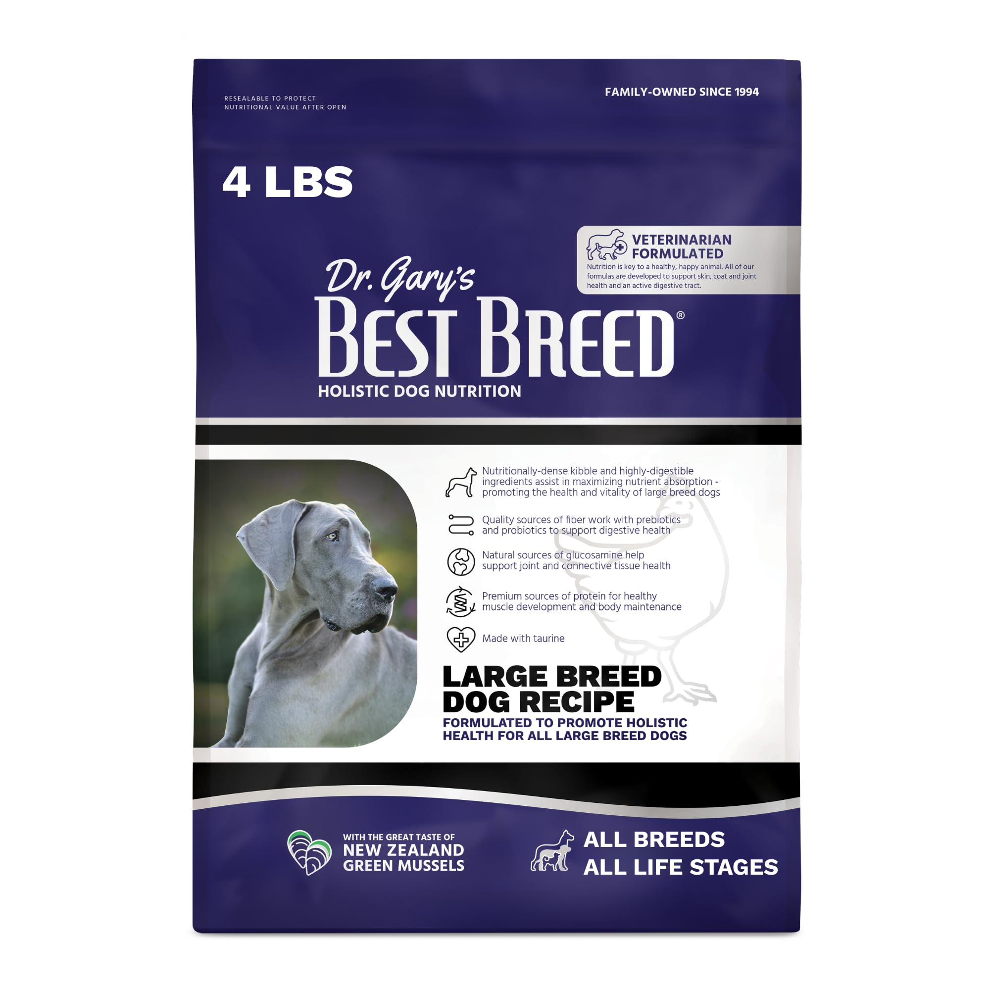Best Breed Large Breed Dog Diet Made in USA [Natural Dry Dog Food] - 4lbs.