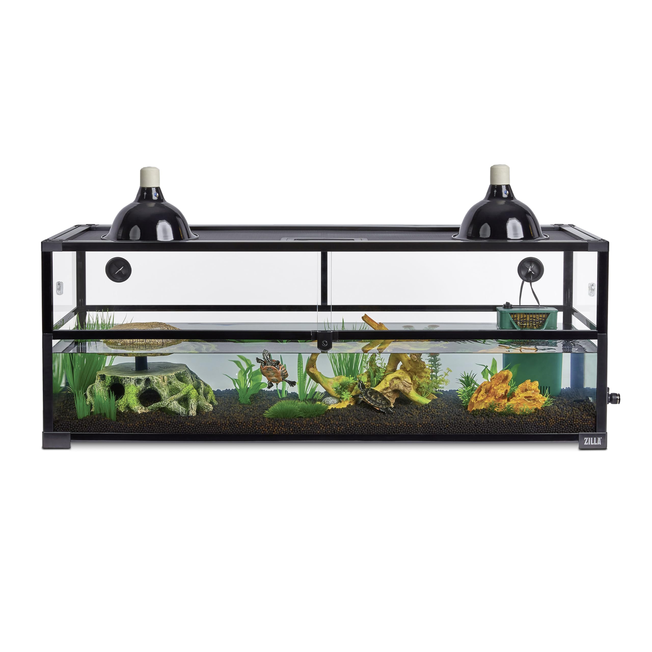 Zilla QuickBuild Aquatic Turtle 60 Gallon Size Holds 26 Gallons of Water Glass Terrarium Habitat, 47 x 15 x 18