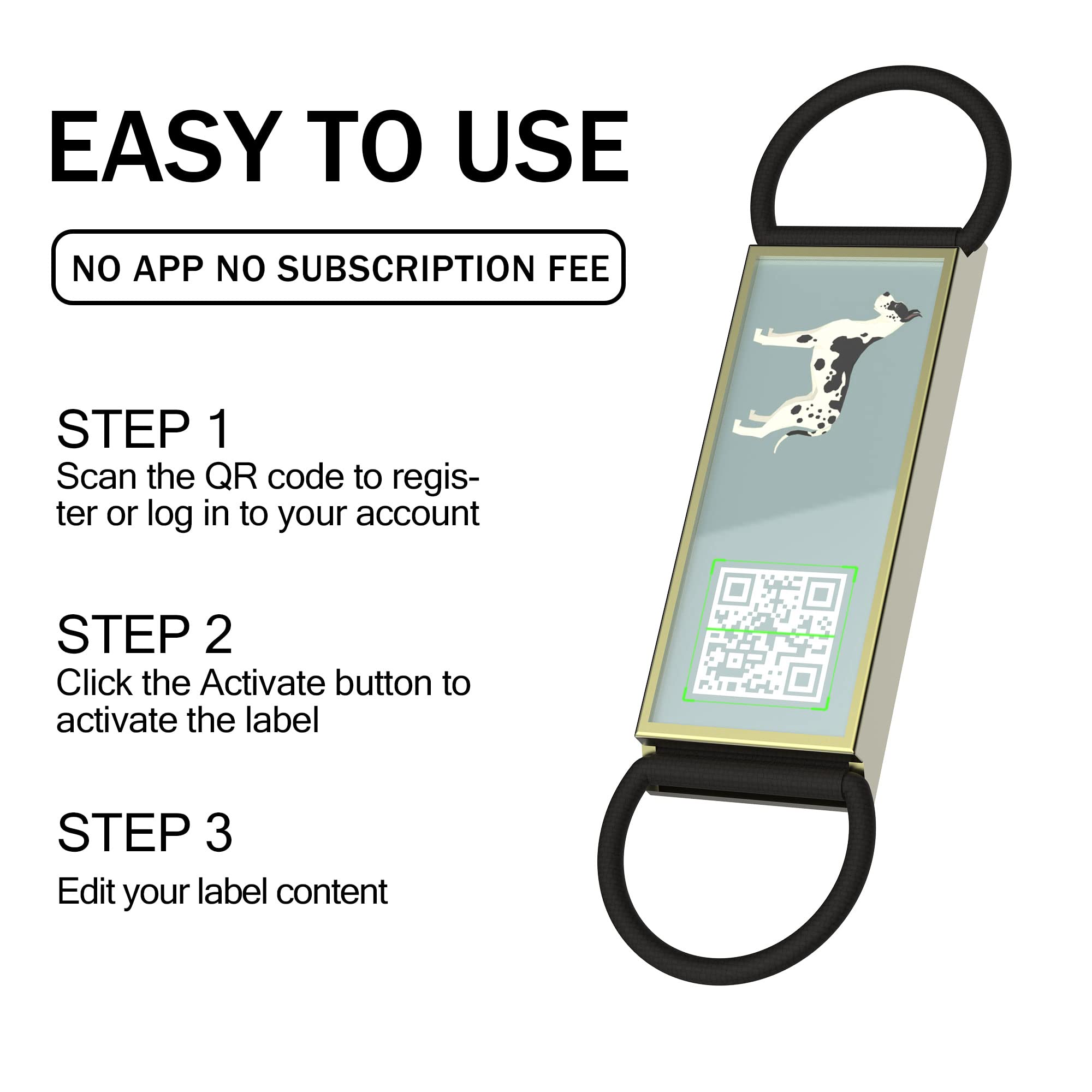 Disontag Qr Code Dog Tags Personalized Dog Tags, Slide-On Dog Id Tag Custom Dog Pet Tags, Online Pet Page Prevent Lost/Modifiable Great Dane Gifts