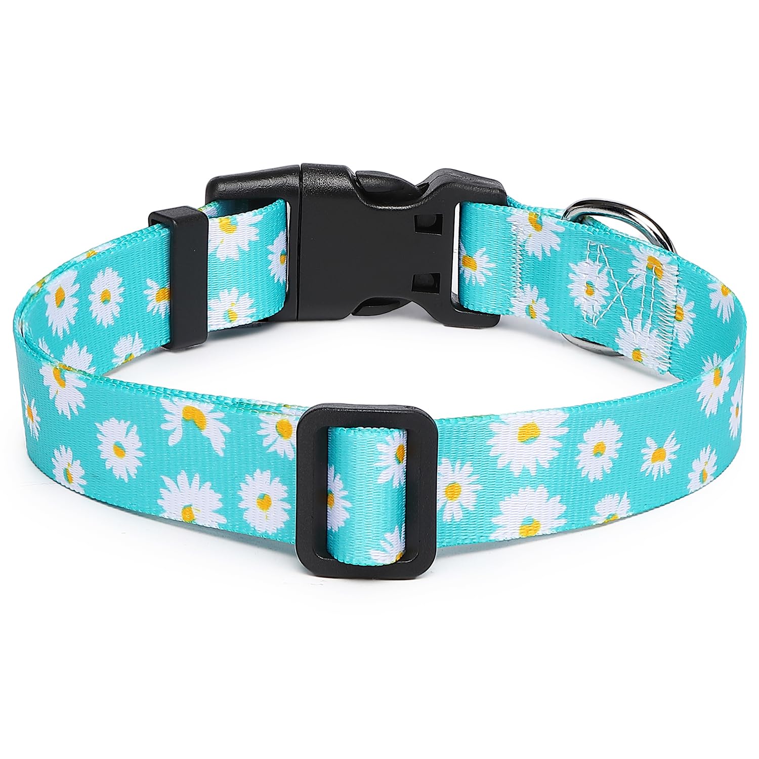 Suredoo Adjustable Dog Collar With Patterns, Ultra Comfy Soft Nylon Breathable Pet Collar For Small Medium Large Dogs (L, Blue D