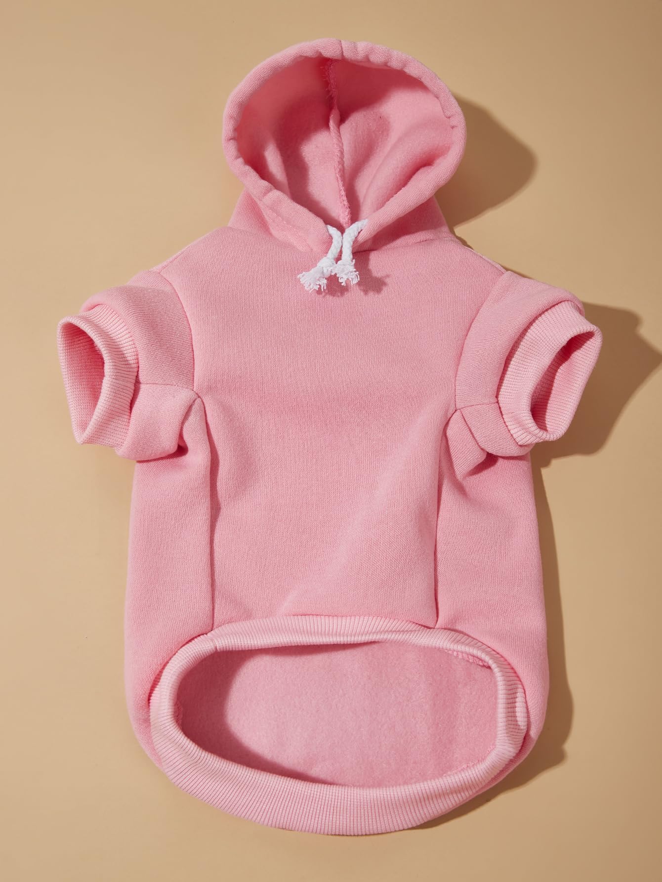 Qwinee Basic Dog Hoodie, Dog Warm Jacket, Cat Apparel, Dog Shirt, Dog Clothes For Puppy Kitten Small Medium Dogs Cats Light Pink Medium