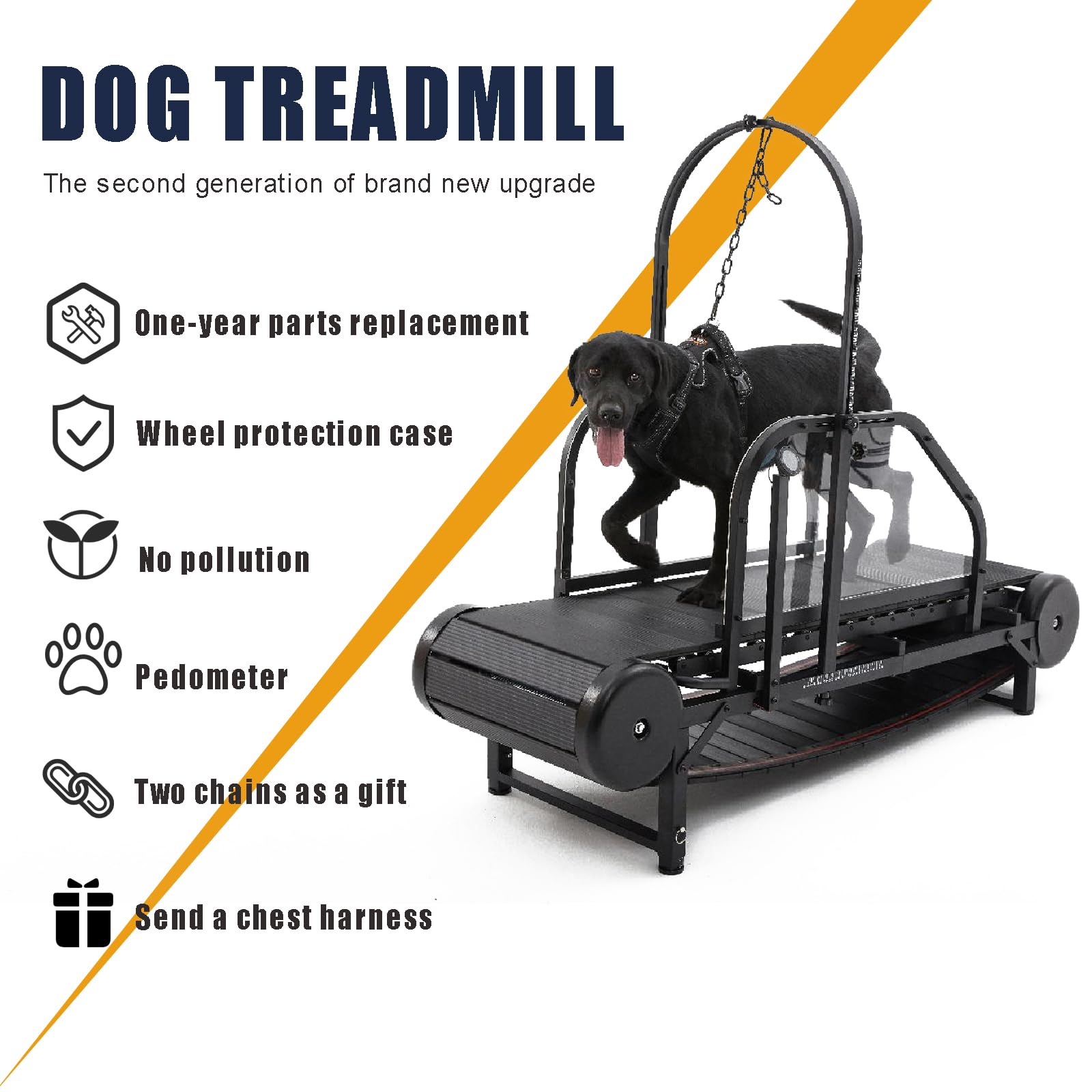 CAMTTIR New Dog Treadmill for 2025, Non-Electric Treadmill for Dogs with Step Counter, Adjustable Incline & Brake, Dog Treadmill