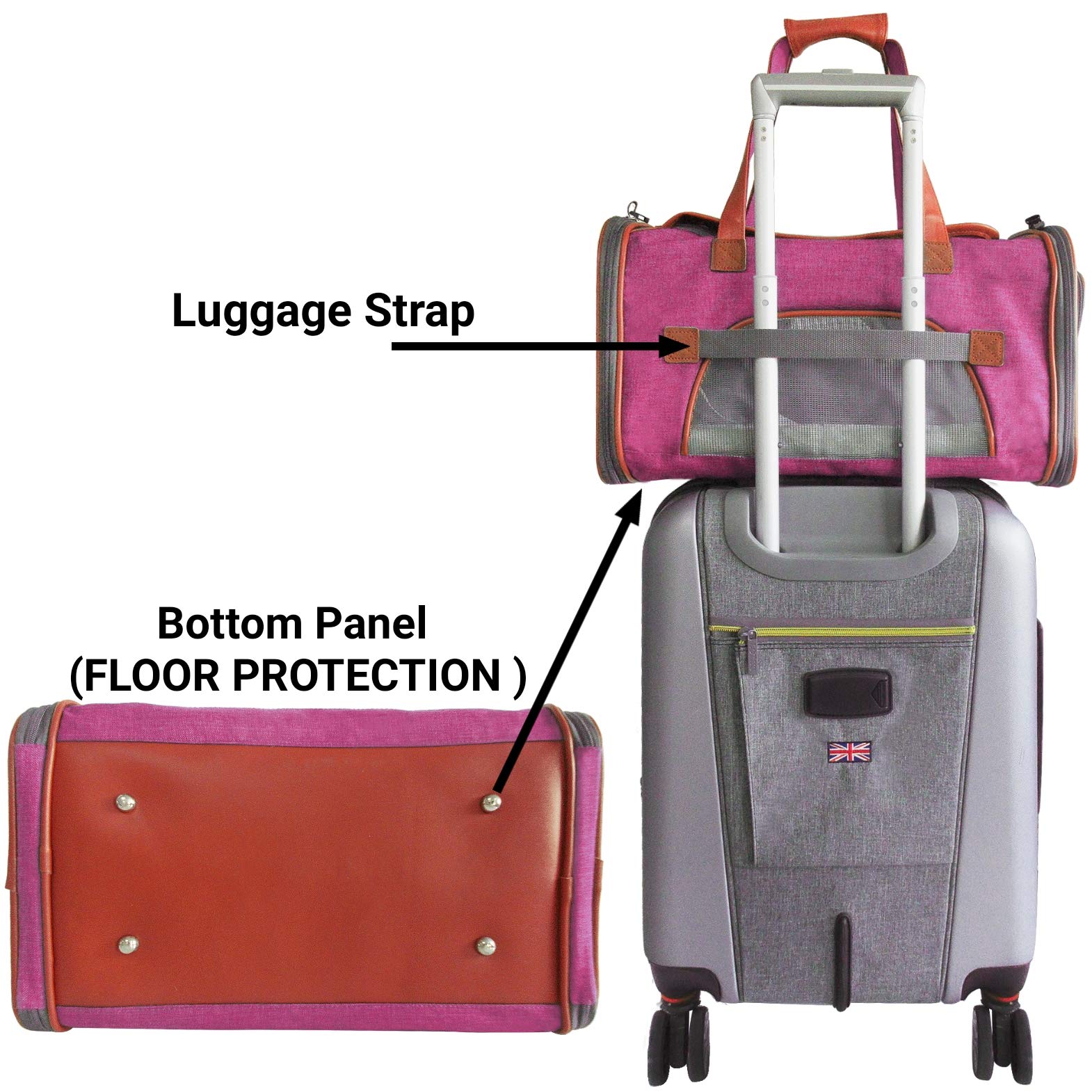 Mr. Peanut's Airline Approved Soft Sided Pet Carrier, Low Profile Gold Series Tote, Premium Brand Self Locking Zippers, Under Se