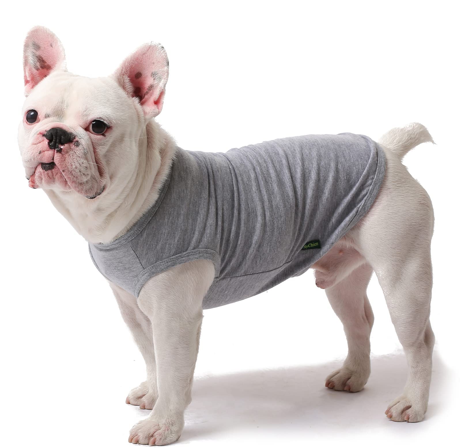 Sychien Dog Blank Cotton Shirts,Plain Dogs Large Clothes,Boy Girl Pet Costumes,Army & Deep Green Xl
