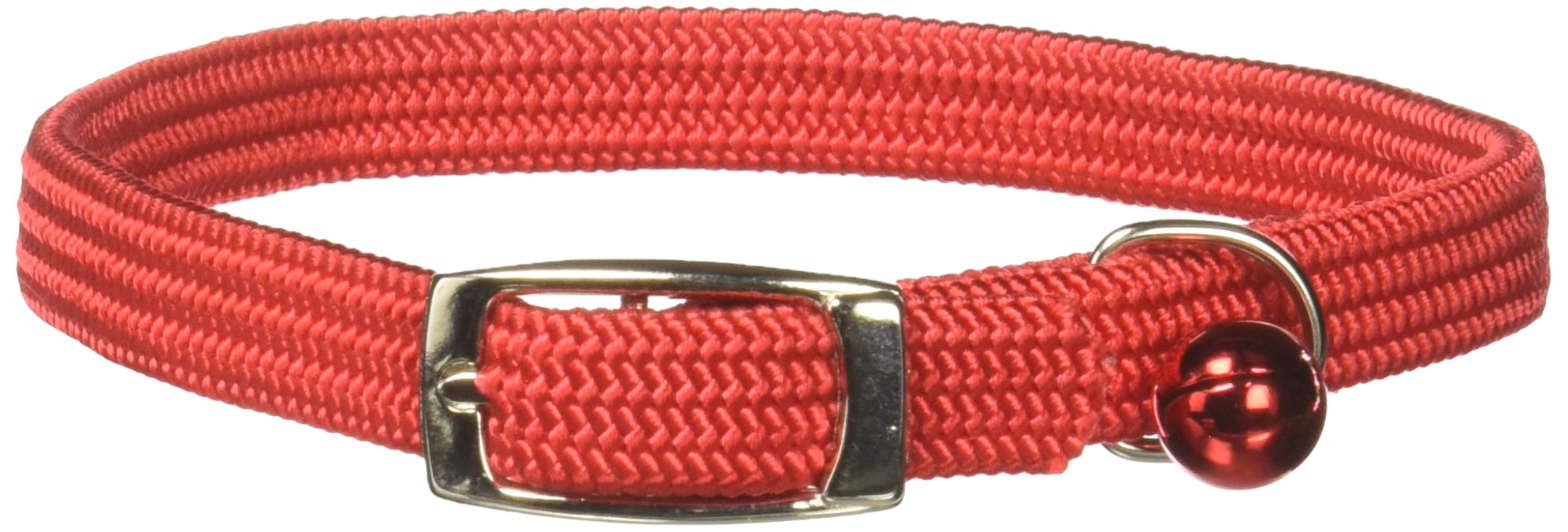 Omnipet Kool Kat Elastic Cat Safety Collar With Bell, Red, 12''