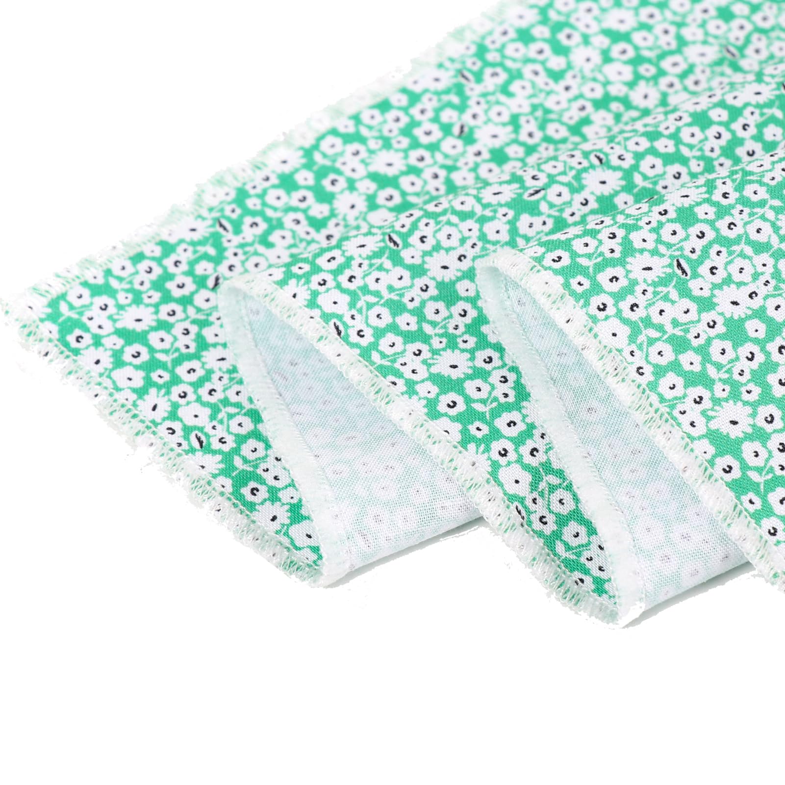 Mr. Chubbyface Green Wildflower Striped Dog Bandanas Reversible Triangle Bibs Scarf Accessories For Dogs Cats Pets S