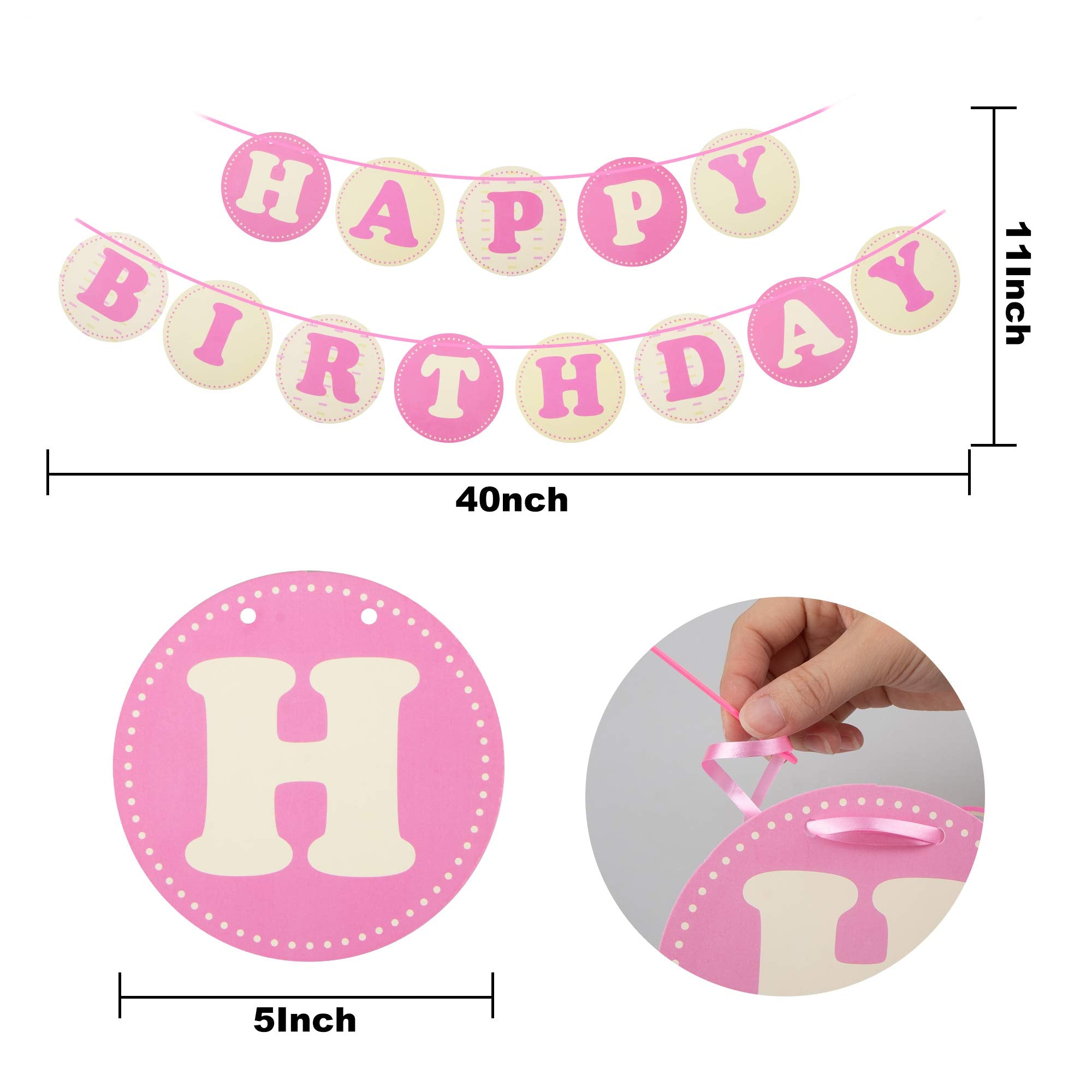 Gagiland Dog Birthday Party Supplies Bandana Hat Banner Set Dog Boy Girl Cute Bow Tie Scarf Birthday Decorations (Pink With Balloon)