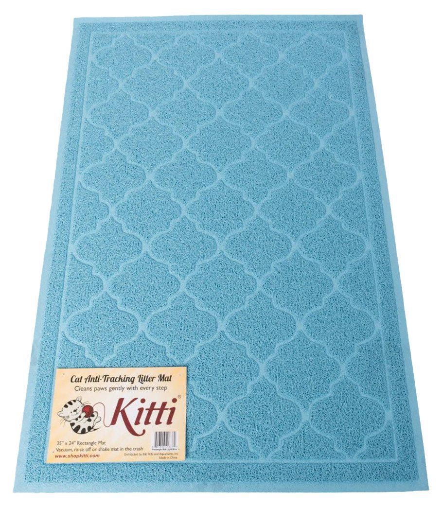Kitti Cat Litter Anti Tracking Mats, Blue