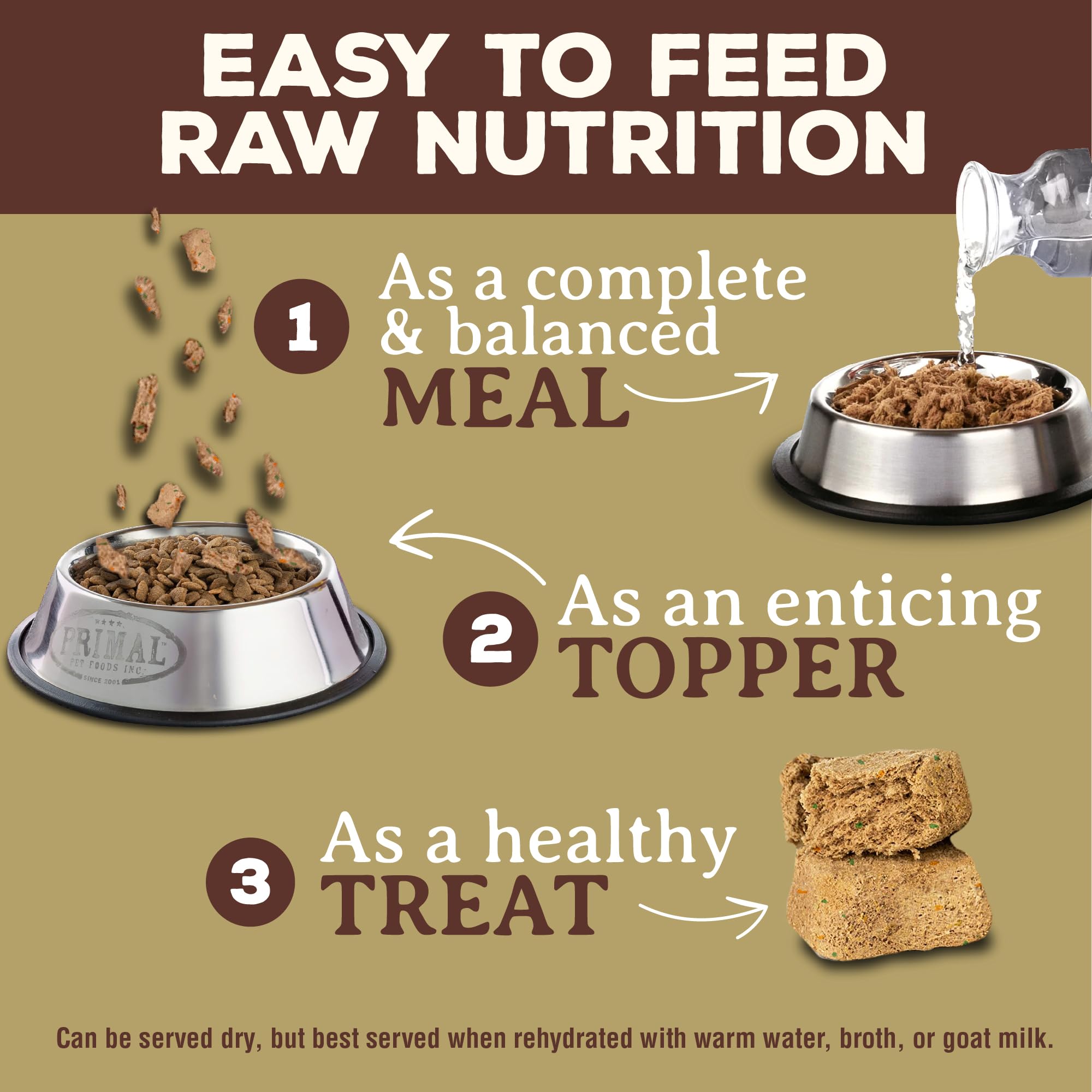 Primal Freeze Dried Raw Cat Food Nuggets Venison, Complete & Balanced Meal or Topper, Premium, Healthy, Grain Free, High Protein