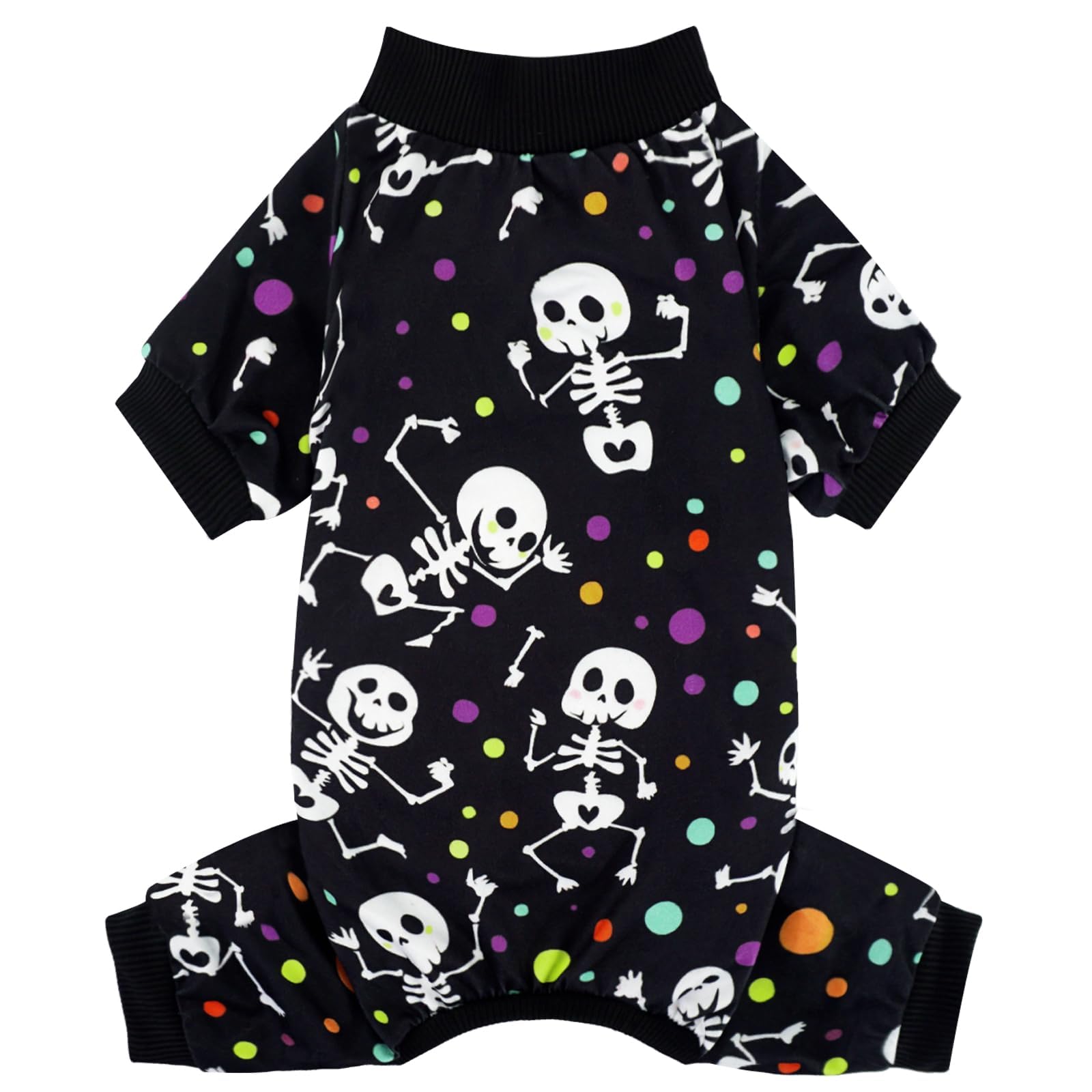 Xpudac Dog Halloween Pajamas For Small Medium Dogs Skull Costume Soft Puppy Clothes Pet Outfit Cat Jumpsuits, Small