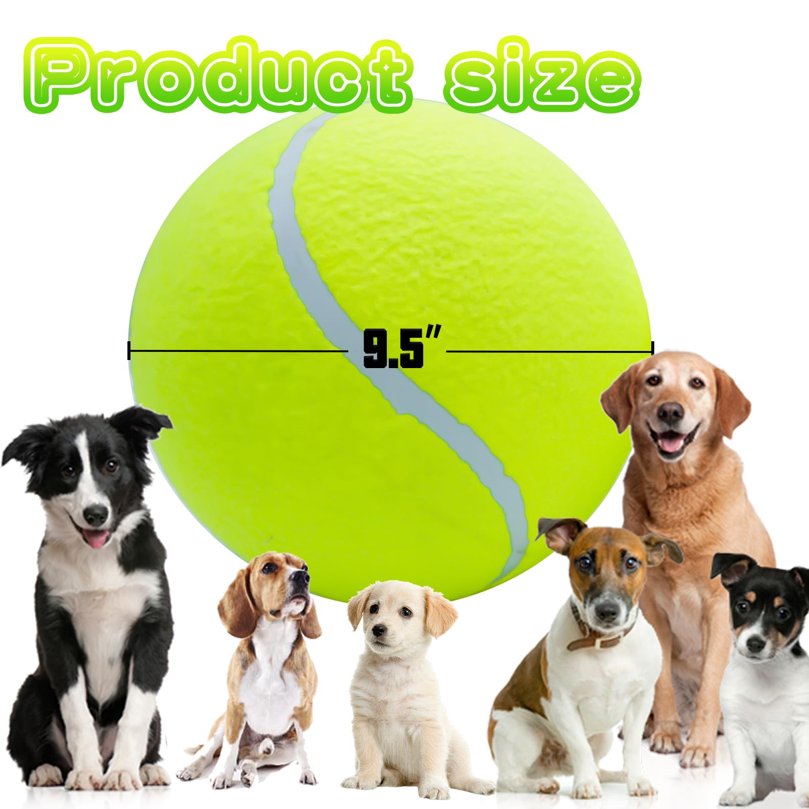 Banfeng Giant 9.5' Dog Tennis Ball Large Pet Toys Funny Outdoor Sports Ball With Inflating Needles For Small Medium Large Dog