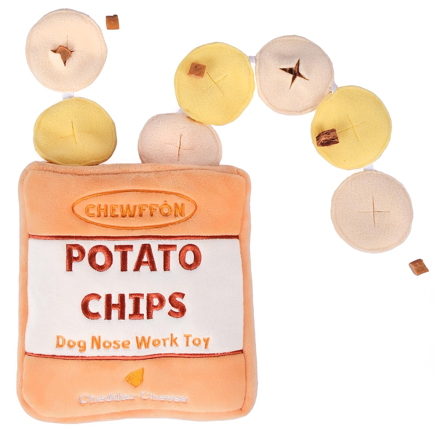 CHEWFFON Interactive Dog Toys, Enrichment Snuffle Crinkle Treat Puzzle Toys for Boredom and Stimulating, Nose Work Potato Chips
