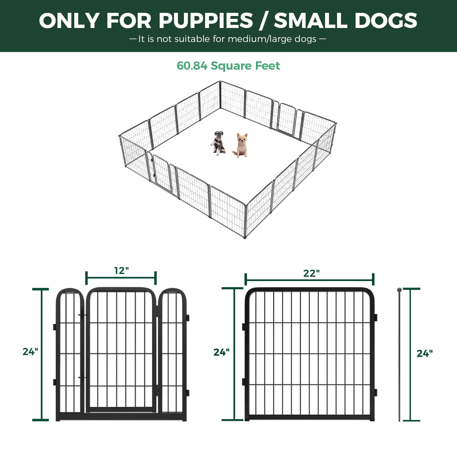 Fxw Homeplus Dog Playpen Designed For Indoor Use, 24'' Height For Puppy And Small Dogspatent Pending