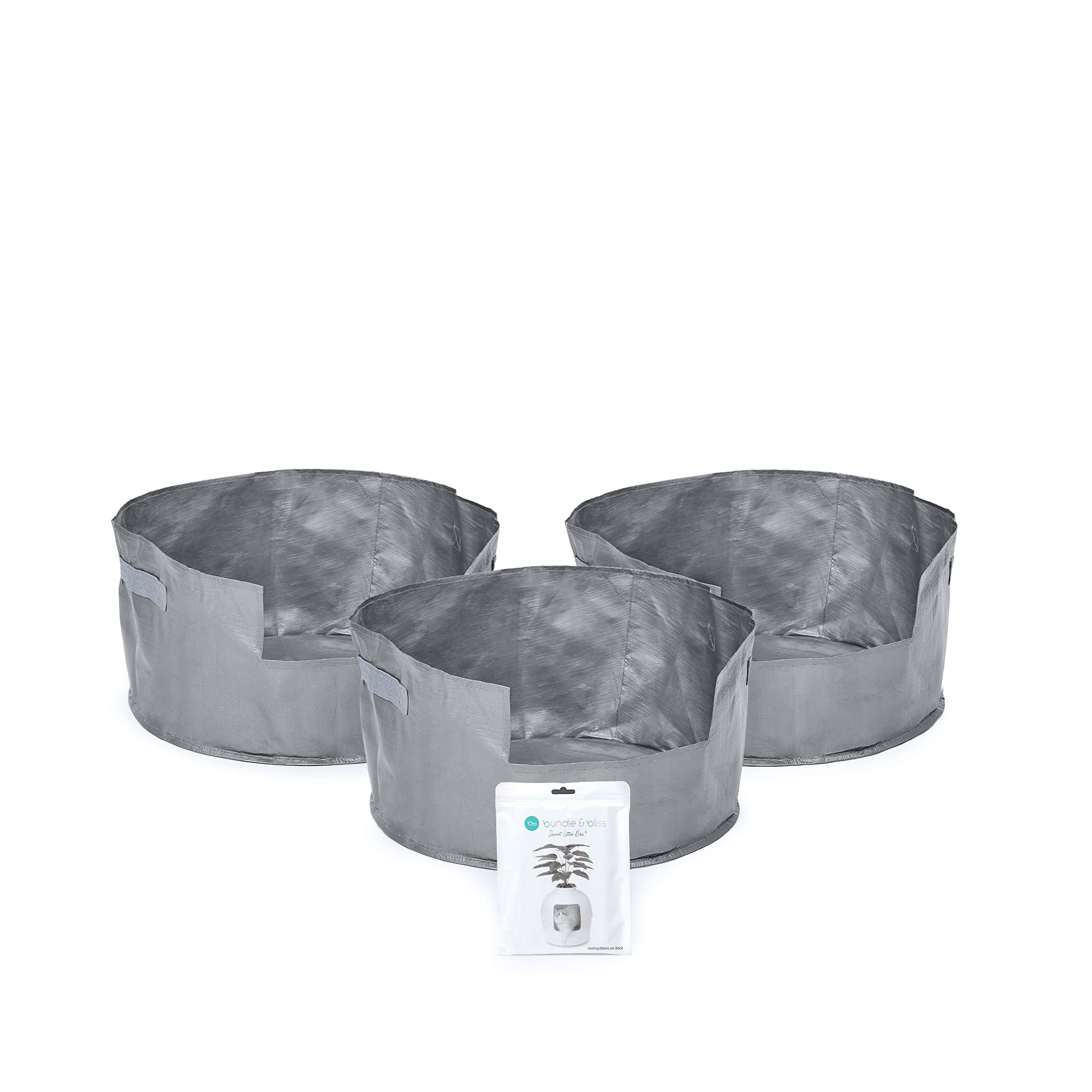 Reusable Litter Box Liners by Bundle & Bliss, 3-Pack - Easy to Clean, Non-Slip Litter Liners For Secret Litter Box - Durable Des