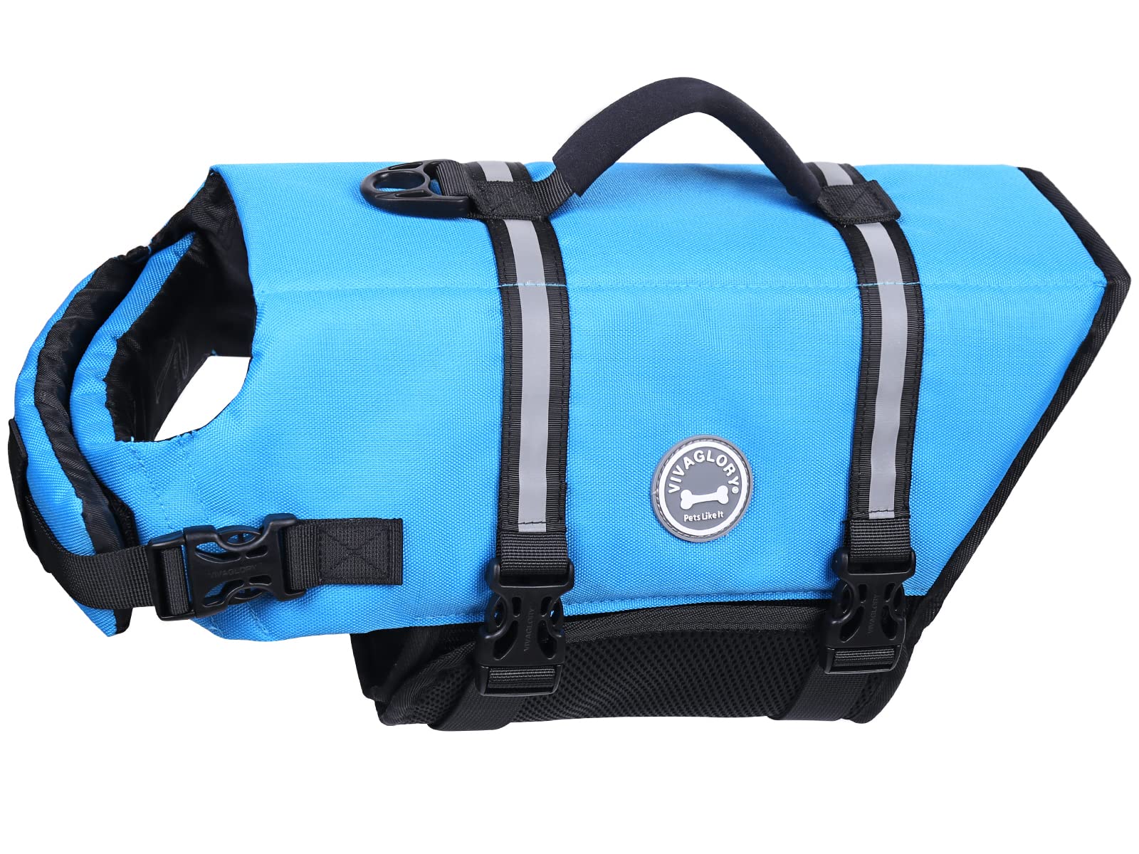 Vivaglory Ripstop Dog Life Jacket For Small Medium Large Dogs Boating, Swimming Vest For Dogs With Enhanced Visibility & Buoyanc