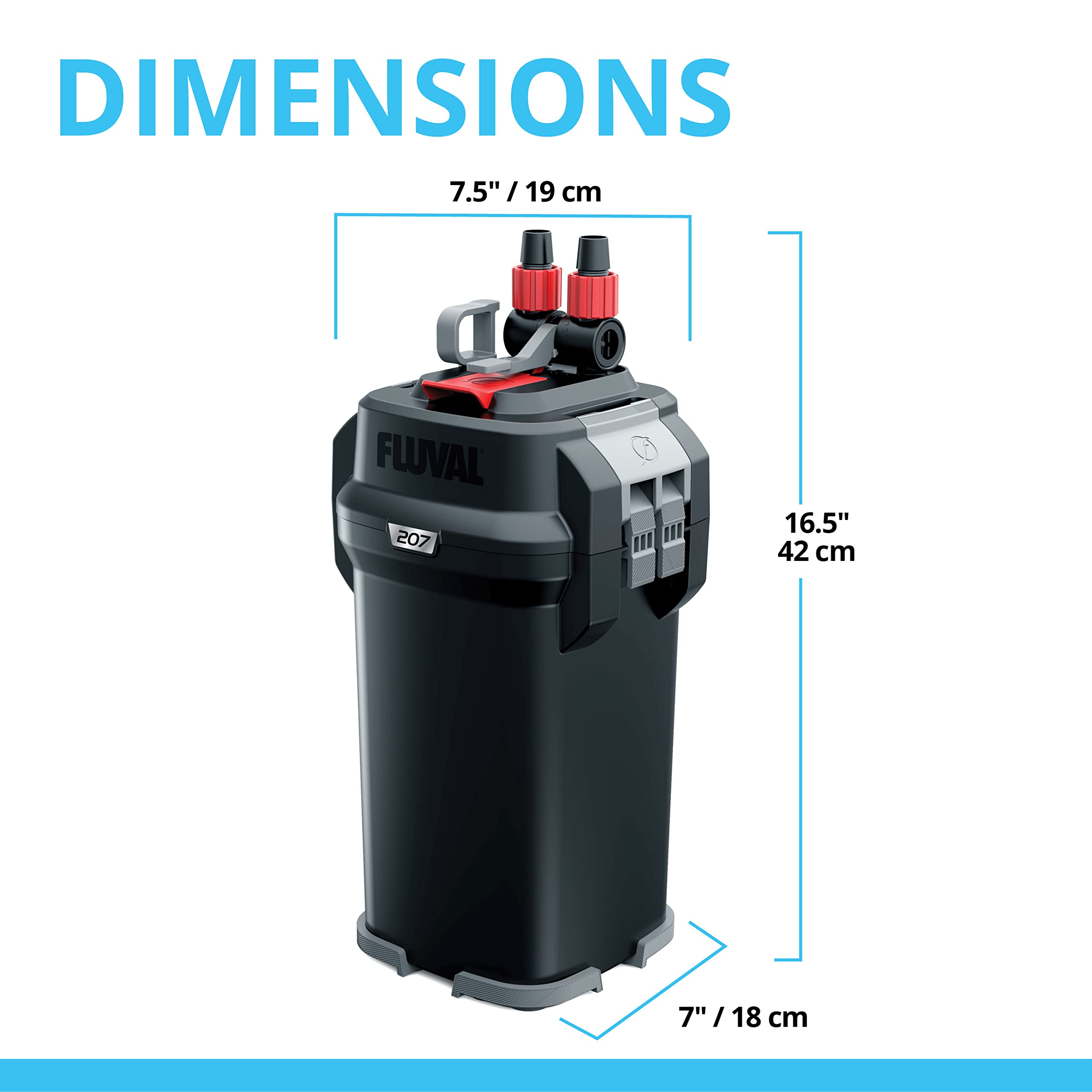Fluval 207 Perfomance Canister Filter For Aquariums Up To 45 Gallons
