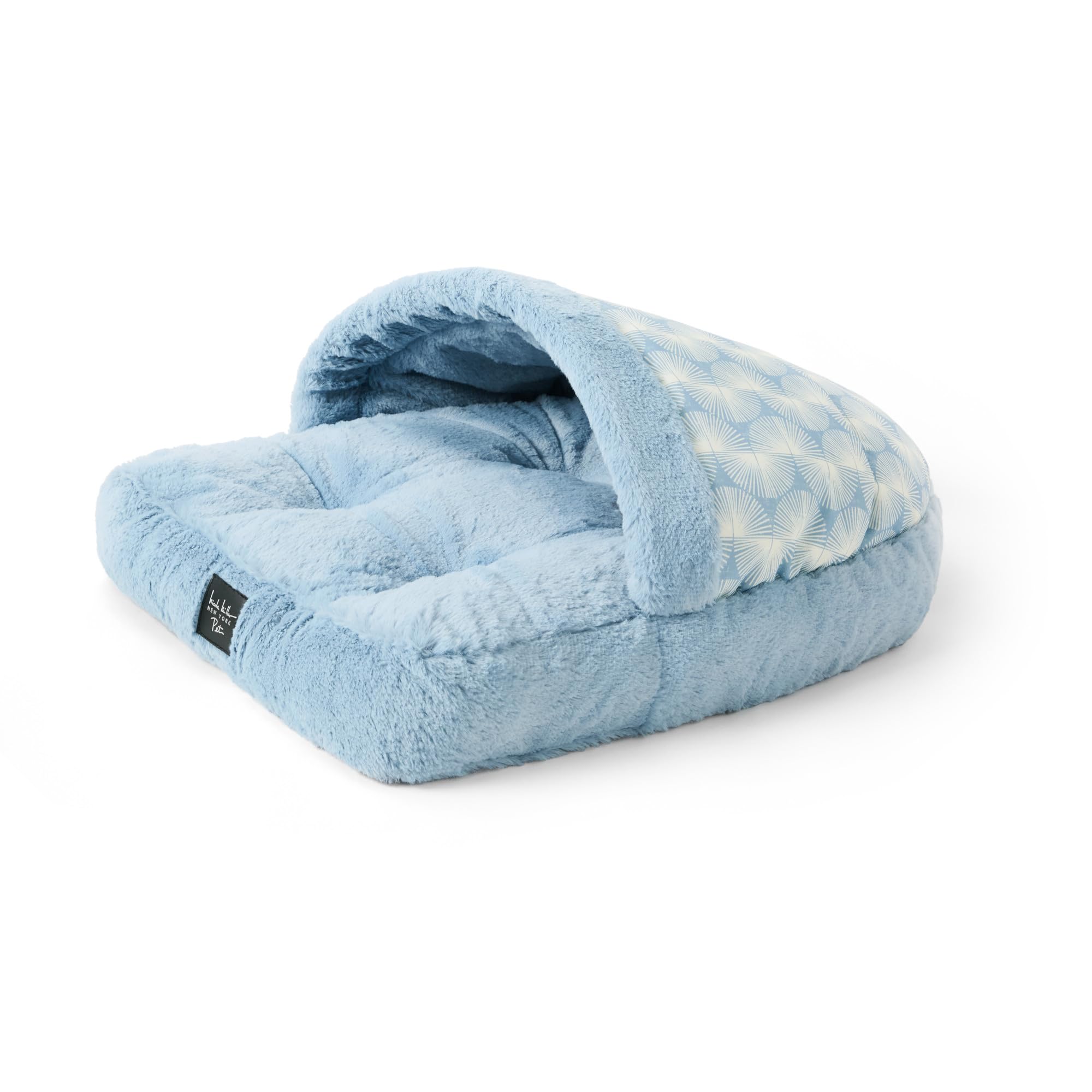 Nicole Miller New York Cozy Pet Bed, Denim Blue, Small 22"x17"x11", Non-Slip, Machine Washable, 100% Polyester
