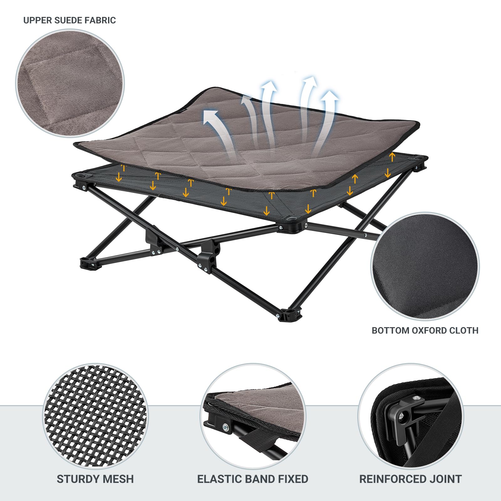 KingCamp Cooling Elevated Dog Bed for Small Dogs, Raised Puppy Bed Dog Cot Fits Up to 100 Lbs, Portable Folding Couch with Durab
