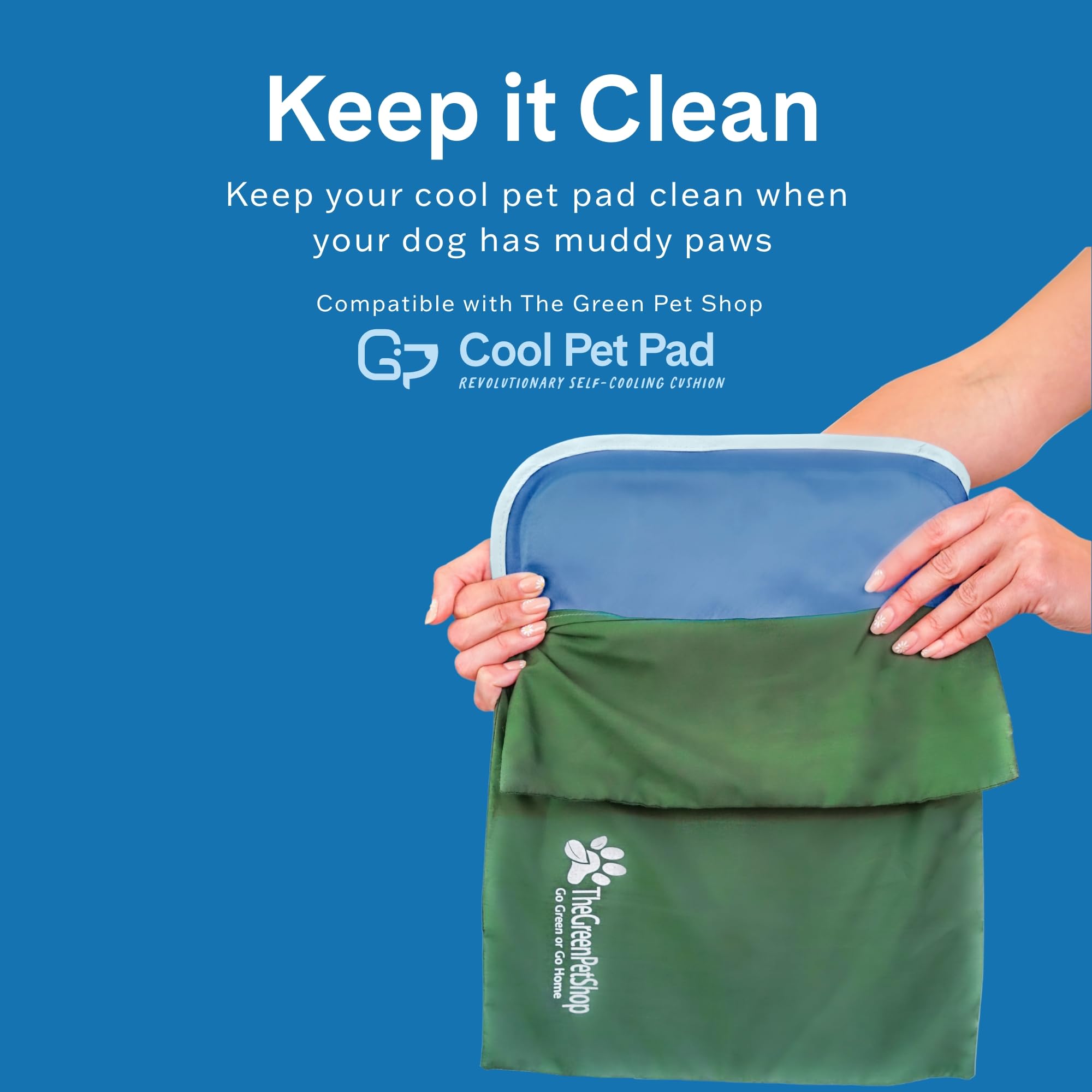 The Green Pet Shop Dog Cooling Mat Cover - Medium, Nude/Pink - Protect Your Cool Pet Pad From Dirt & Damage - Machine Washable