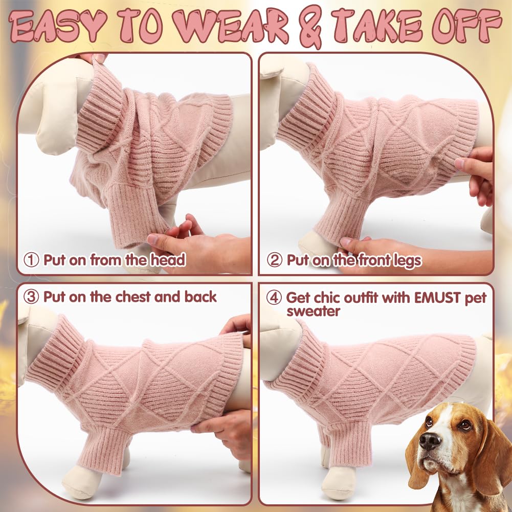 Emust Dog Sweaters For Small Dogs, Cozy Sweaters For Cats With Diamond Pattern, Stretchable Small Dog Sweater For Chihuahuas, Yo