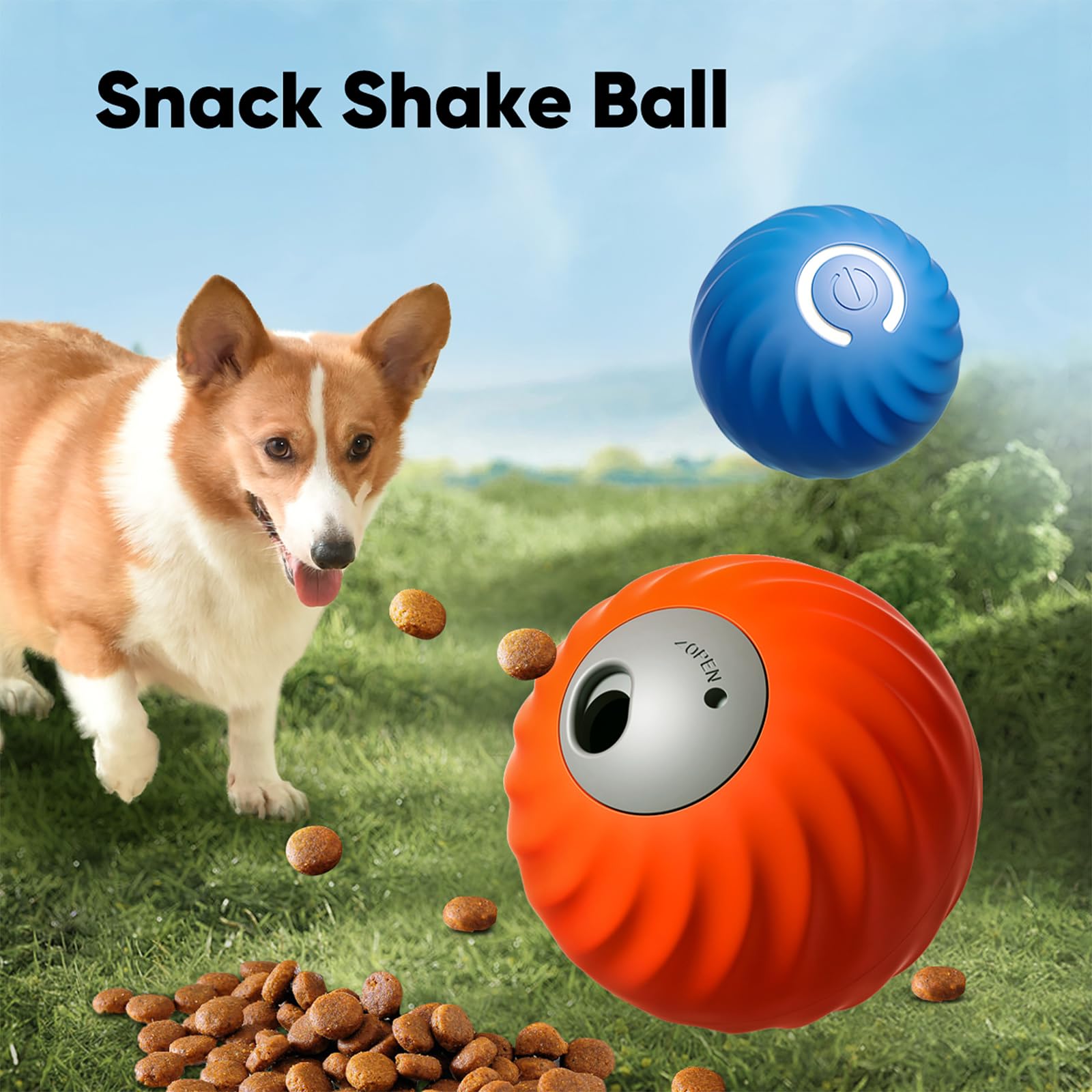 DRVUXBIL Interactive Dog Toys, Zoomie 2.0 Buddy, Treat Dispensing Dog Puzzle Toy, Dog Treat Ball, Durable Motion Activated Movin