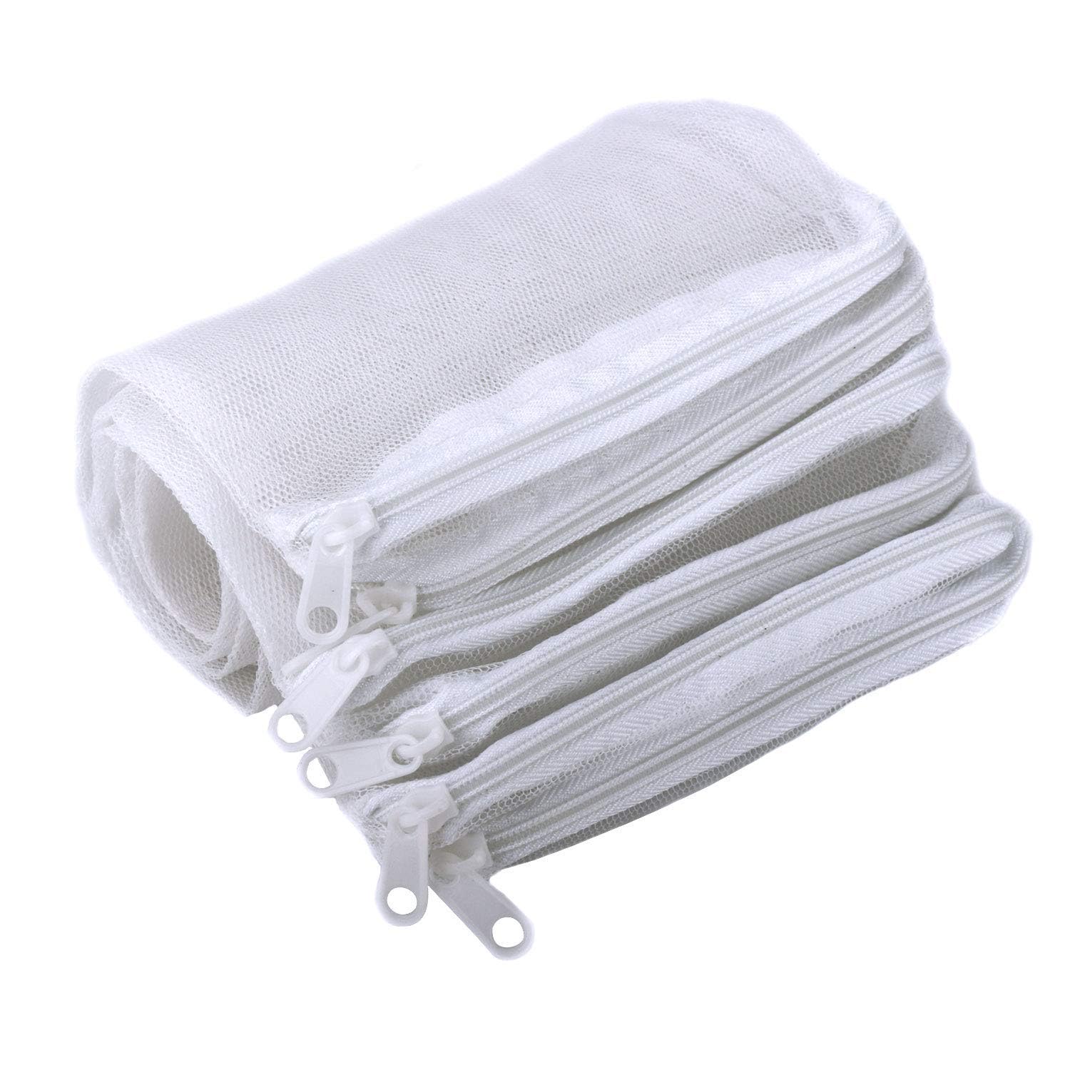 Segarty Filter Media Bags, 10Pcs 11.7X7.8 Inch Aquarium Nylon Mesh Bags With Plastic Zipper, Fish Tank White Net Bags For Pellet