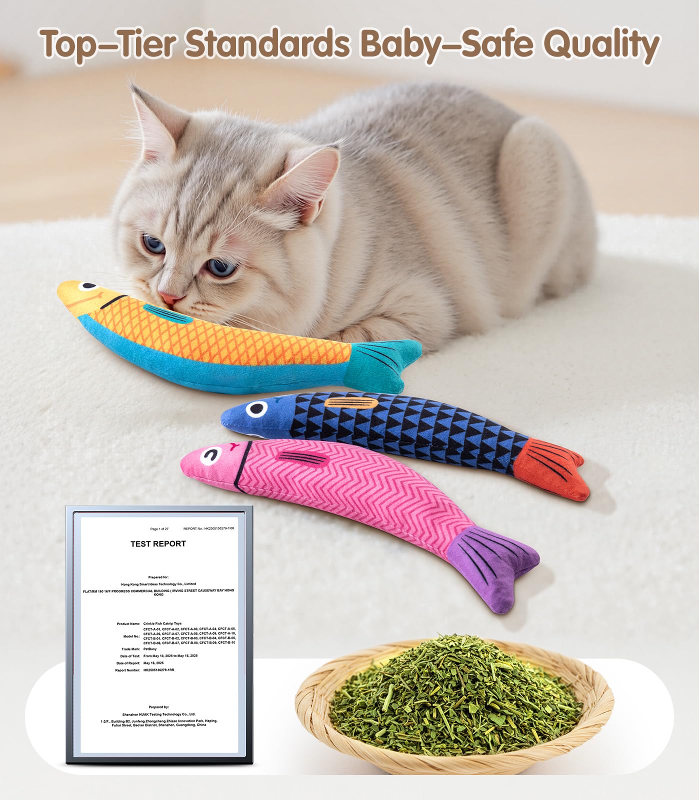 Interactive Cat Toys with[5000mg Premium A+Catnip &Silvervine][Baby Grade] Soft Chew Kicker Cat Toys for Indoor Cats & Kittens,